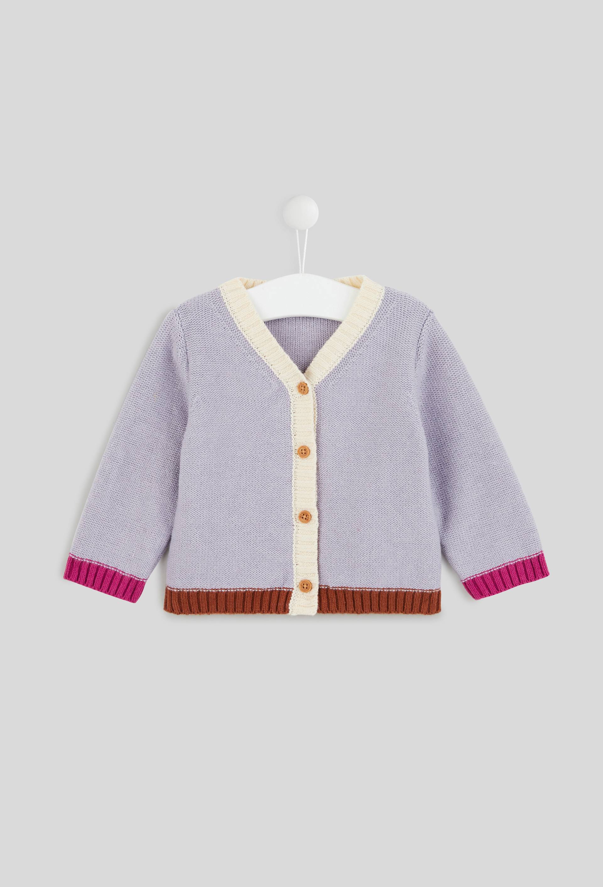 Cardigan multicolore, contient du coton BIO, Oeko-Tex, Violet clair, large image number 0.0
