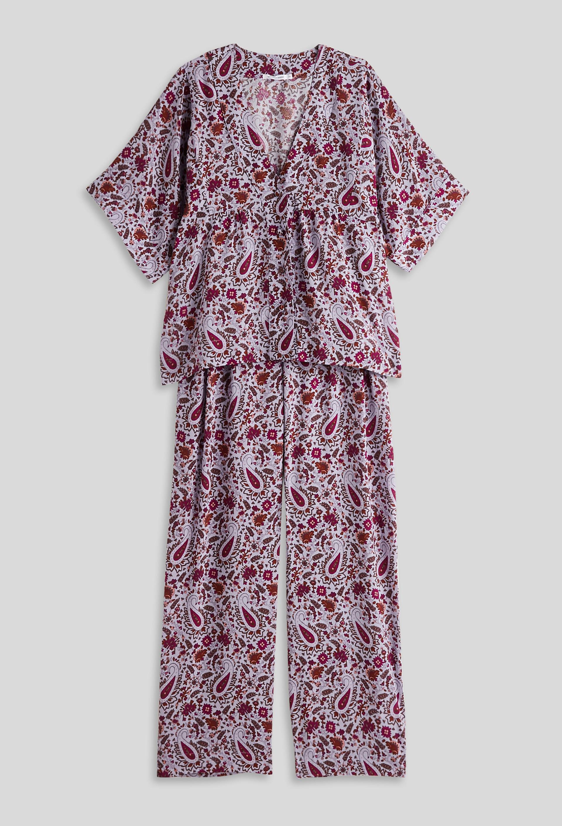 Pyjama manches courtes imprimé, Ecovero, Violet clair, large image number 2.0