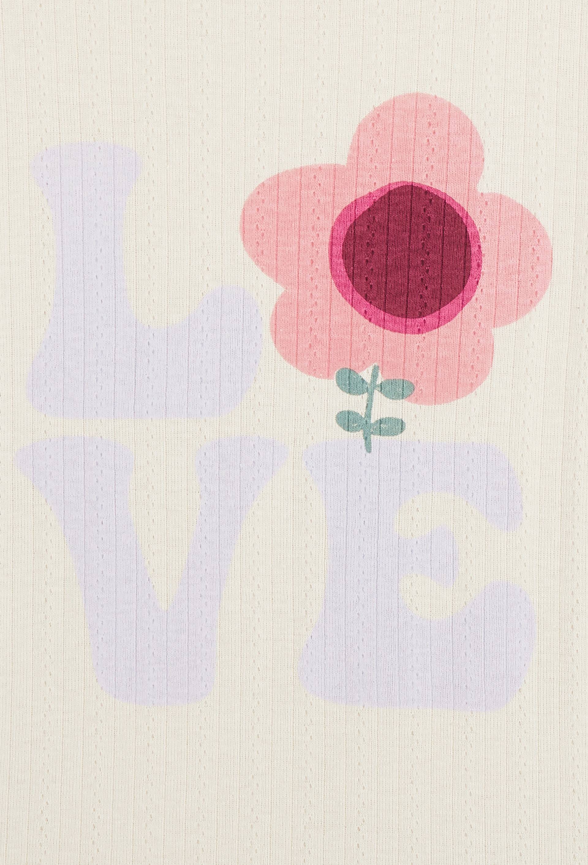 T.shirt manches longues imprimé LOVE, Coton BIO, Ecru, large image number 2.0