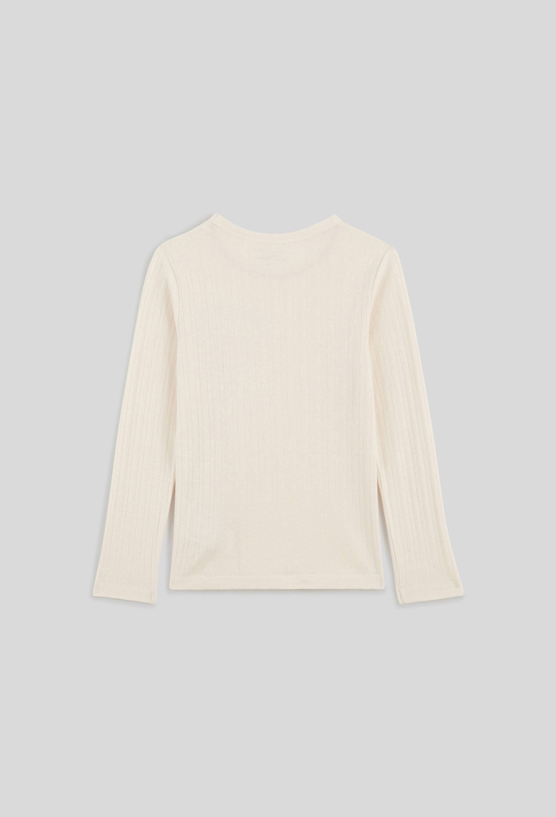 T.shirt manches longues imprimé fleur, Coton BIO, Ecru, large image number 1