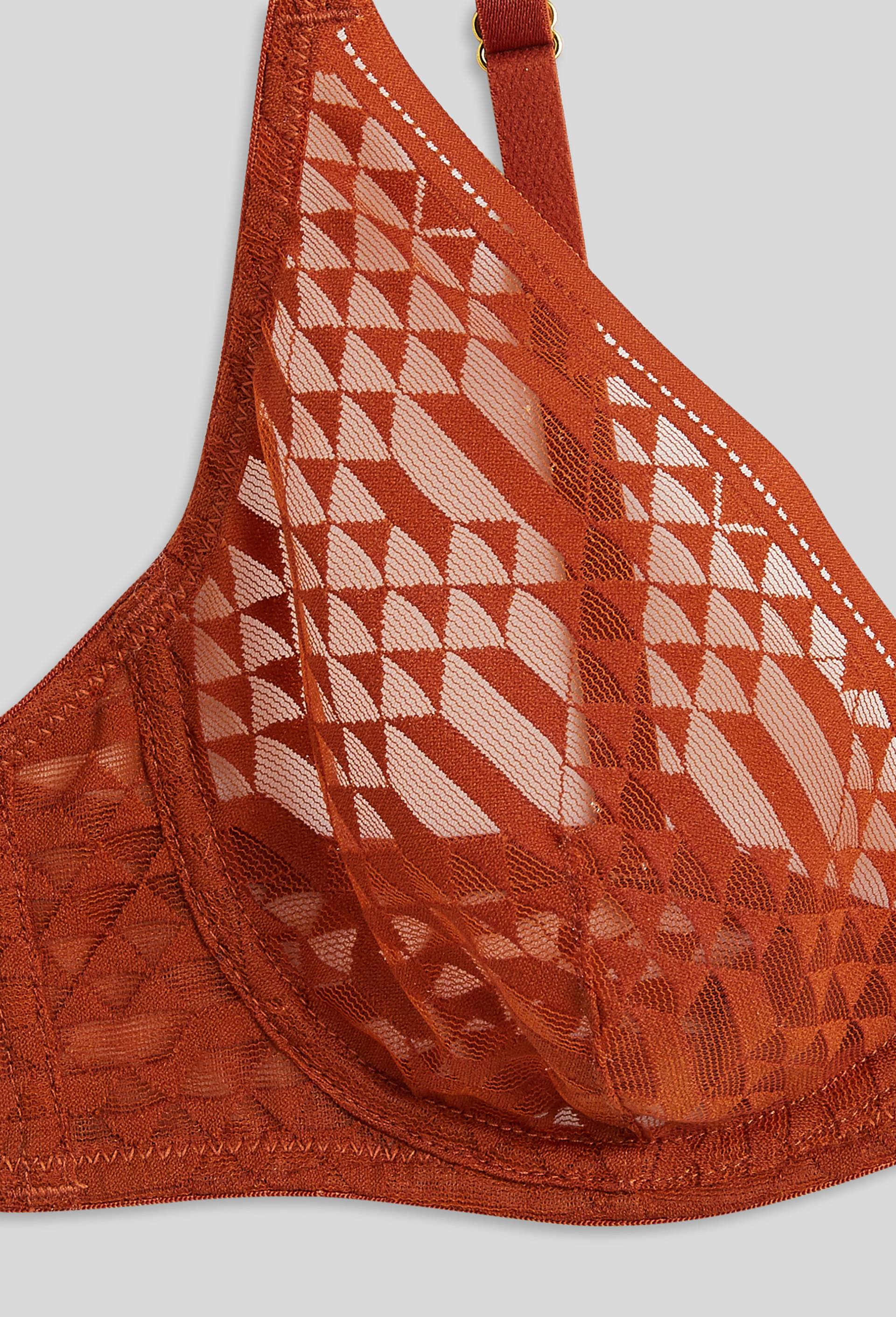 Soutien-gorge corbeille balconnet FELICIA en dentelle, Oeko-Tex, Rouge foncé, large image number 2.0