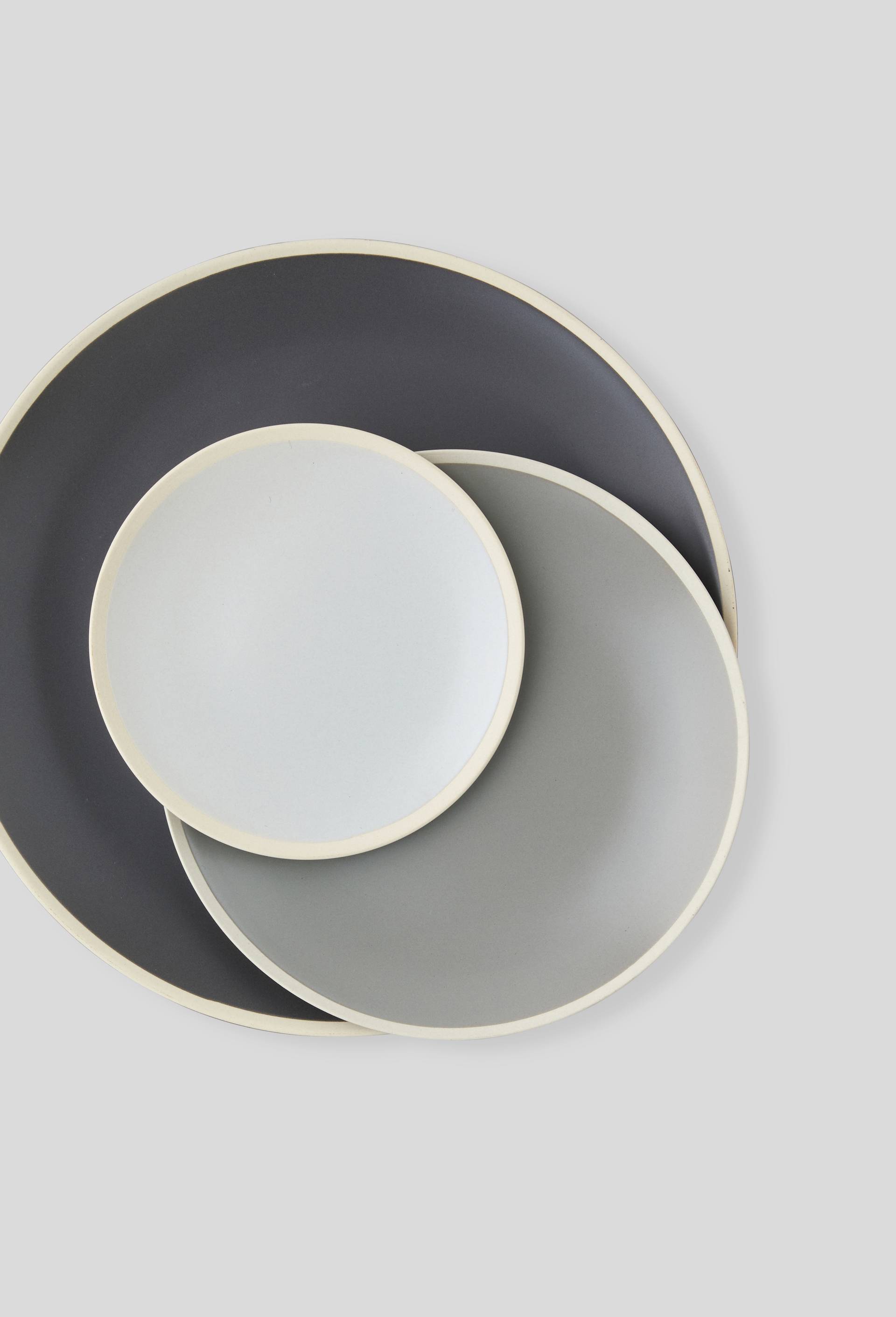 Assiette à pain liseré biscuit, 14cm, Gris, large image number 1.0