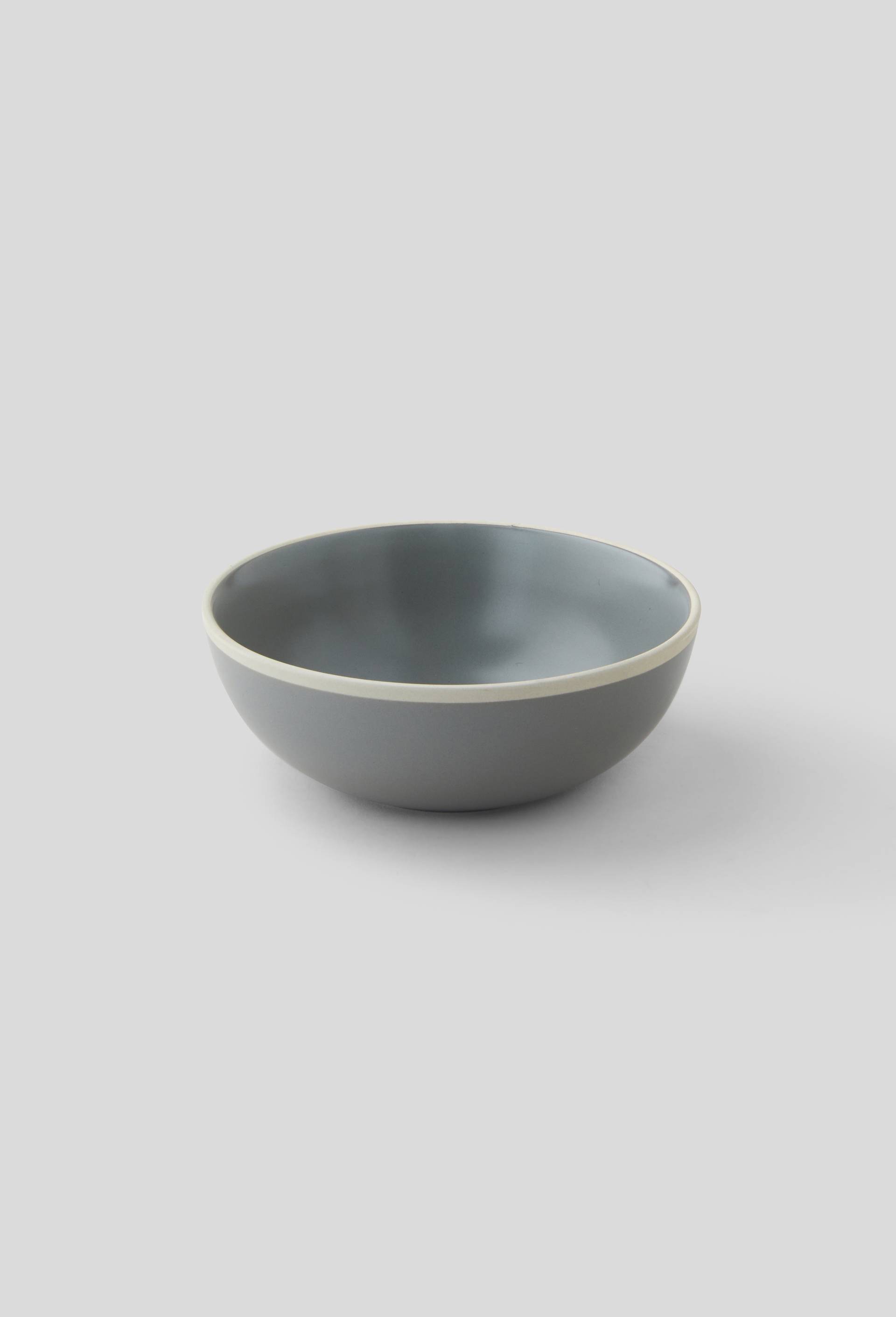 Bol liseré biscuit, 16cm, Gris foncé, large image number 0.0