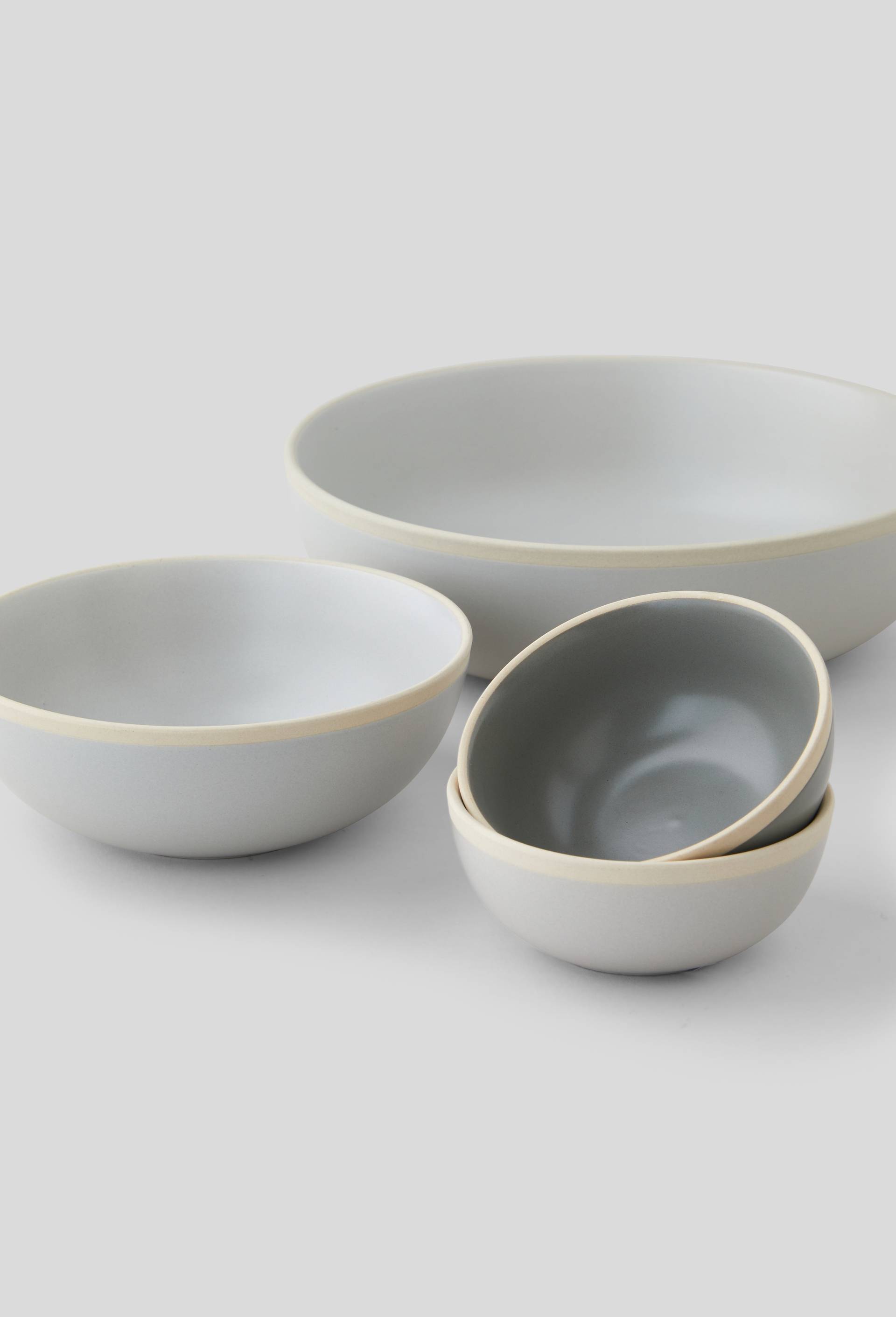 Bol liseré biscuit, 11cm, Gris, large image number 1