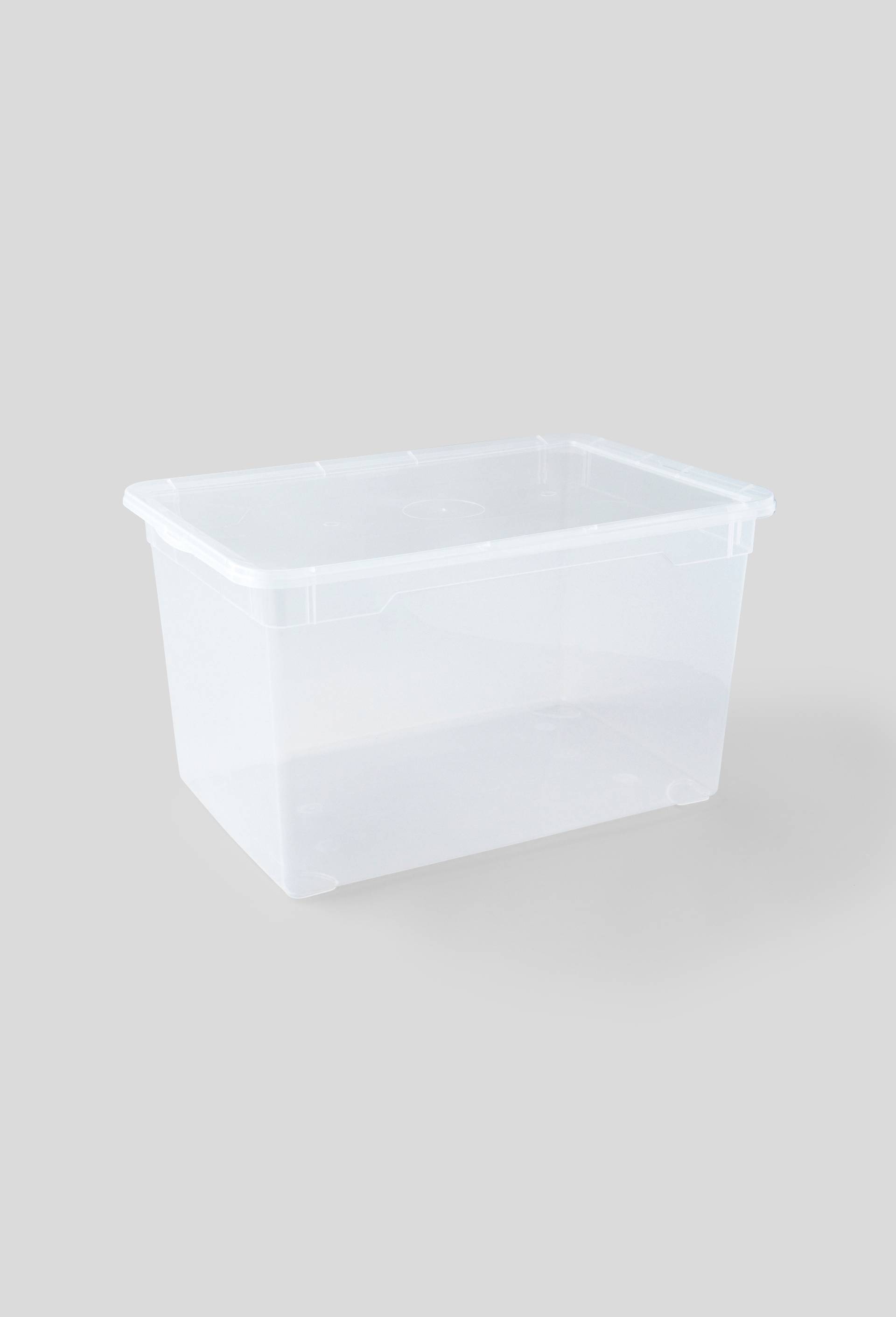 Bo&icirc;te de rangement , 45L, en plastique, Fabriqu&eacute; en France, Transparent, large image number 0