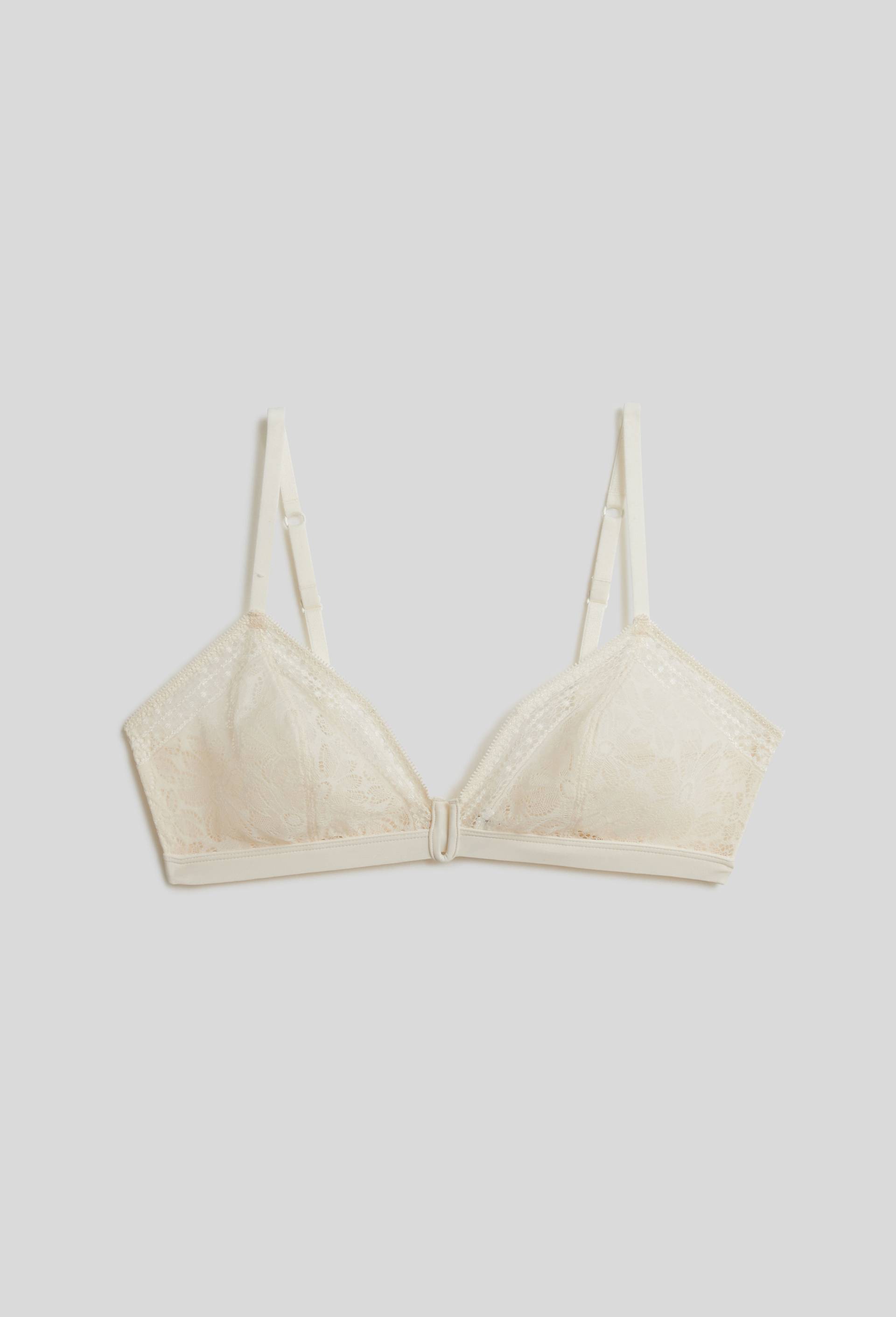 Soutien-gorge triangle HELENE en dentelle, Oeko-Tex, Beige clair, large image number 0.0