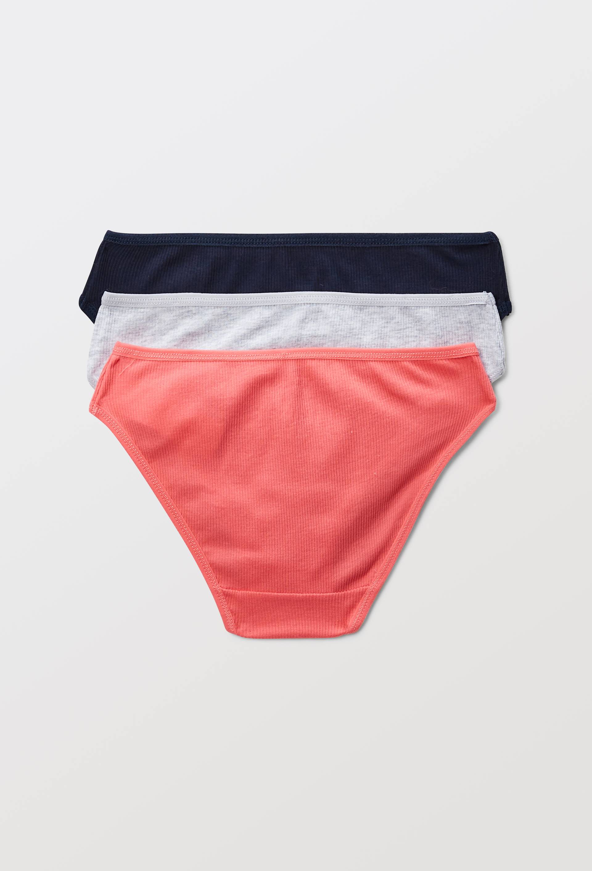 Lot de 3 culottes unies en coton BIO GOTS, Bleu fonc&eacute;, large image number 1