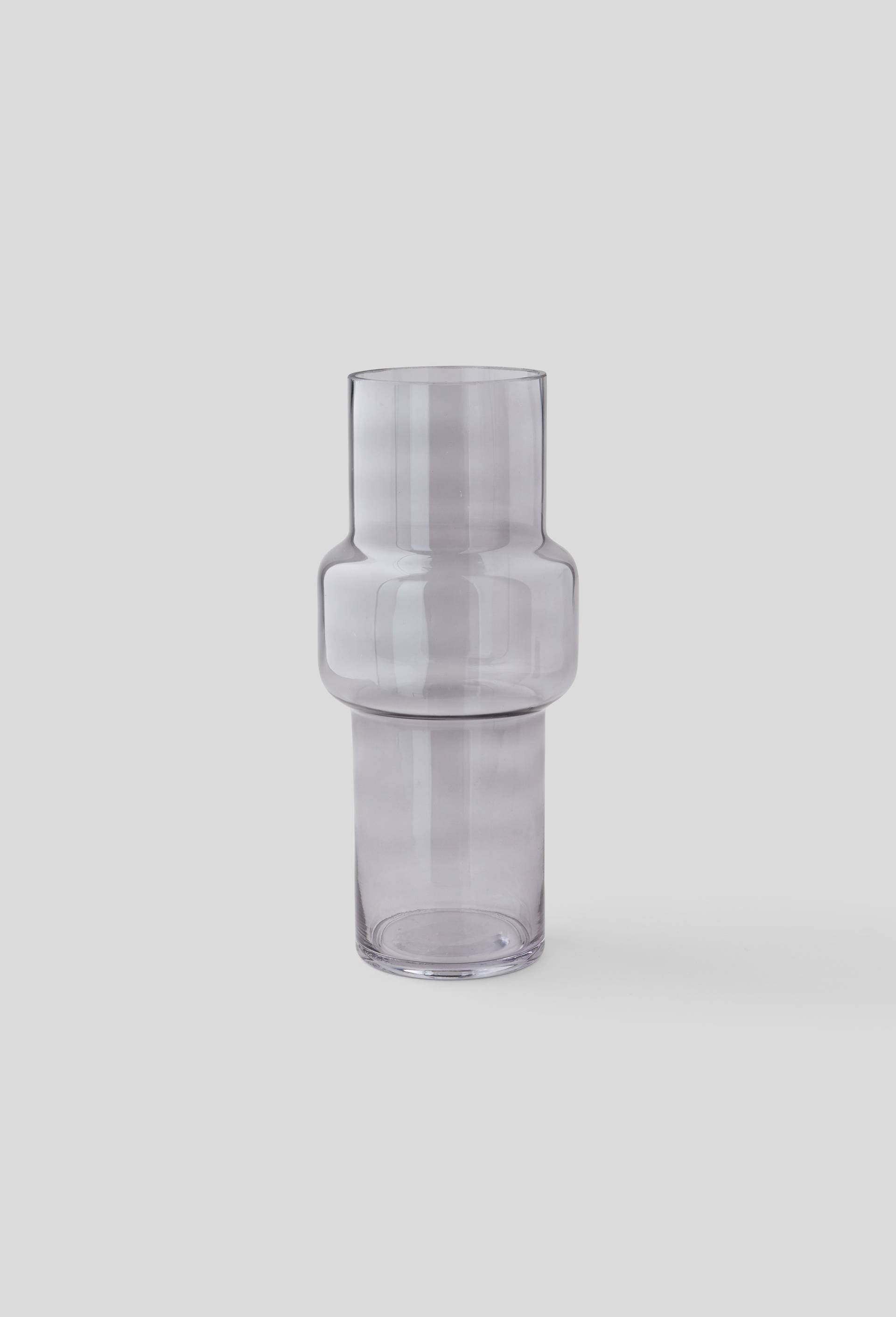 Vase en verre graphique, Gris foncé, large image number 0.0