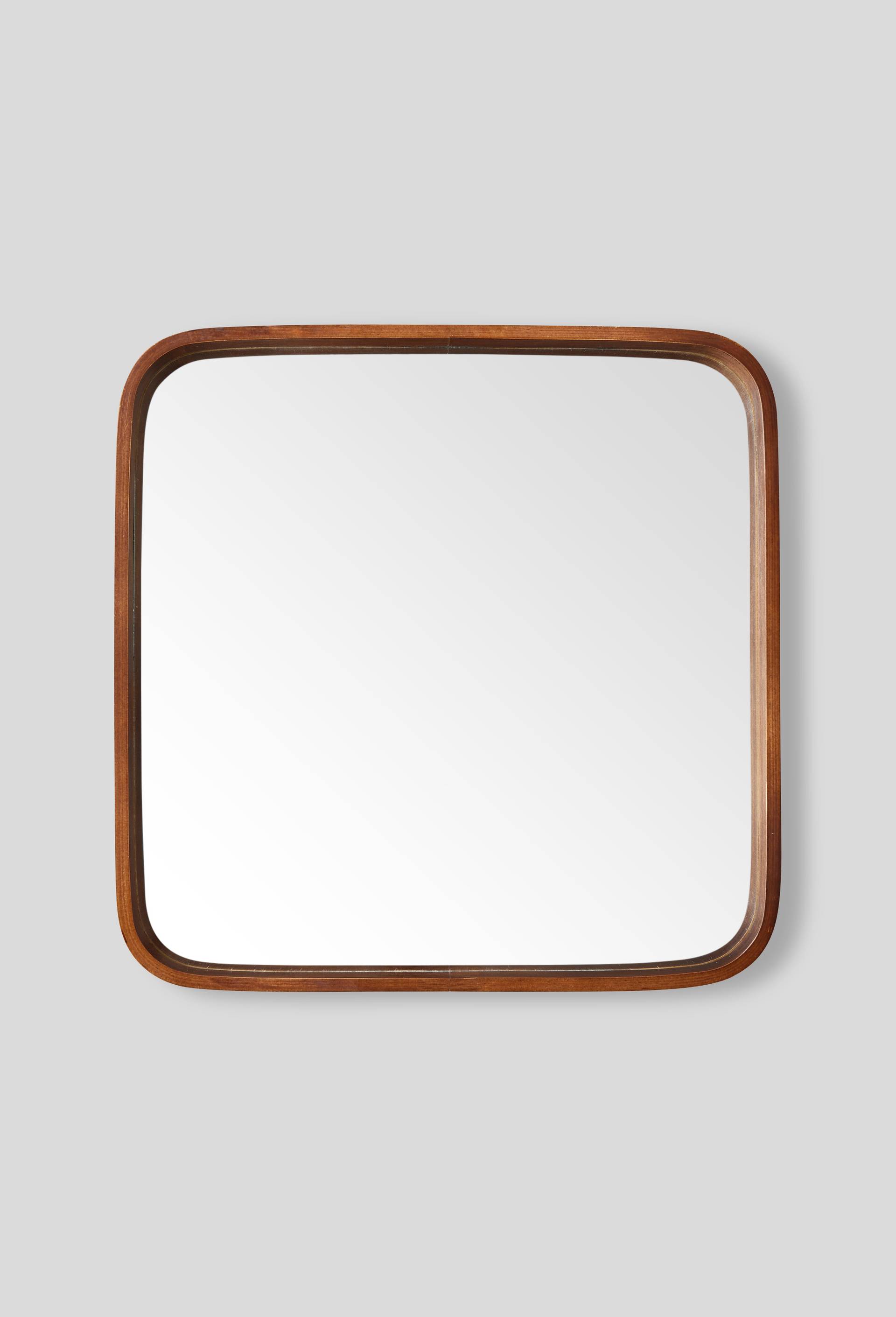 Miroir avec contour effet bois, Beige clair, large image number 0.0