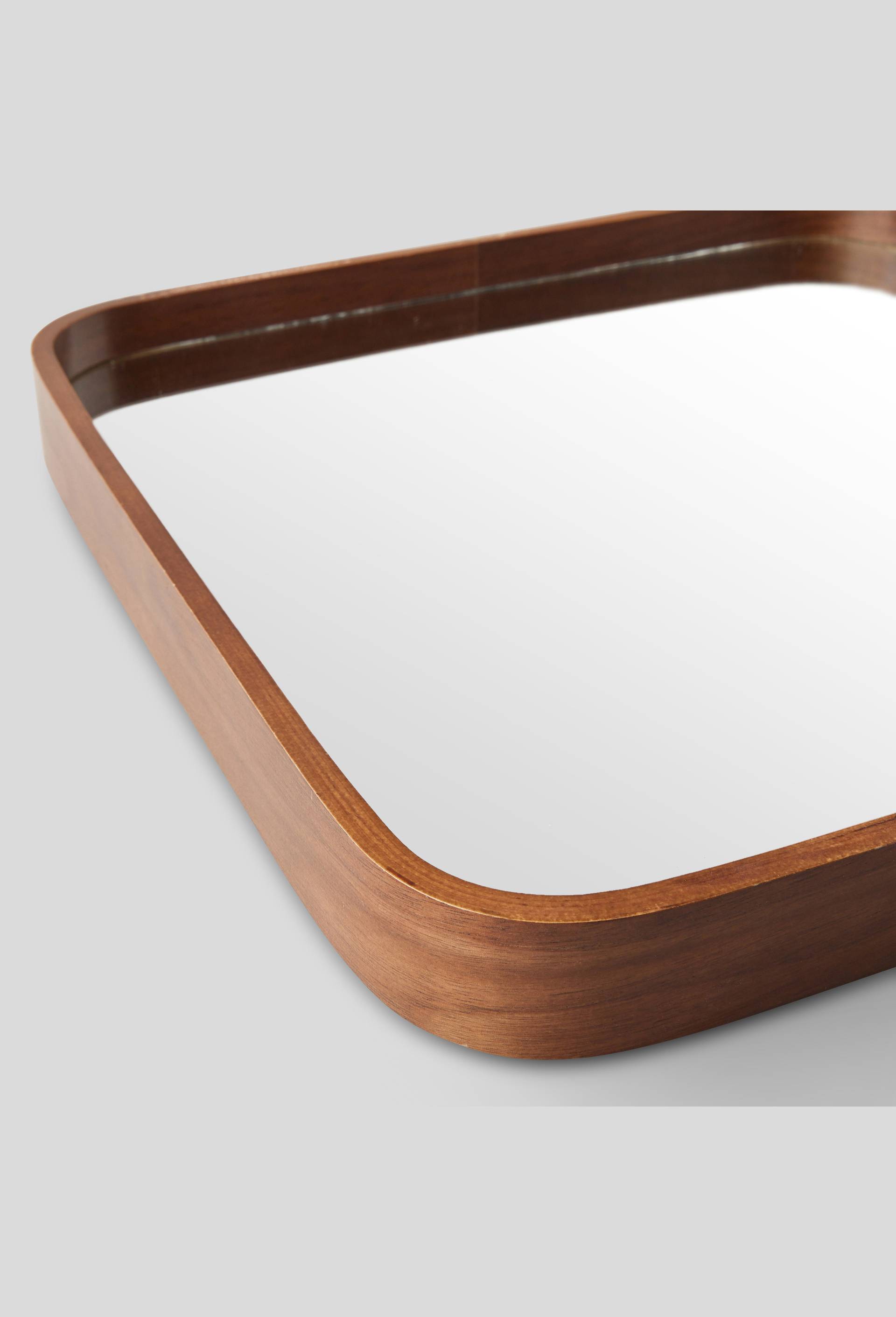 Miroir avec contour effet bois, Beige clair, large image number 1.0