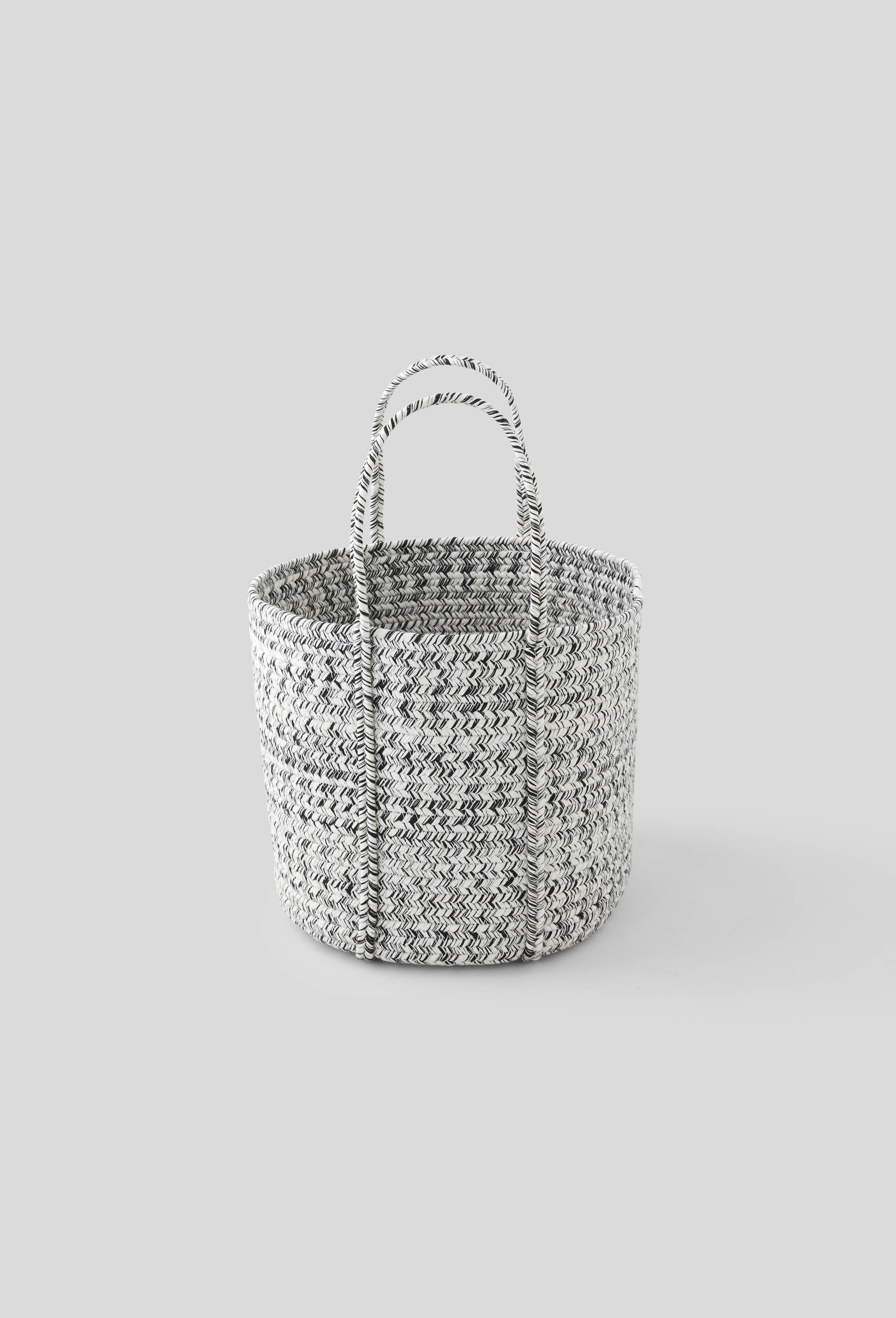 Panier corde gris chine  avec anses S, Gris, large image number 0.0