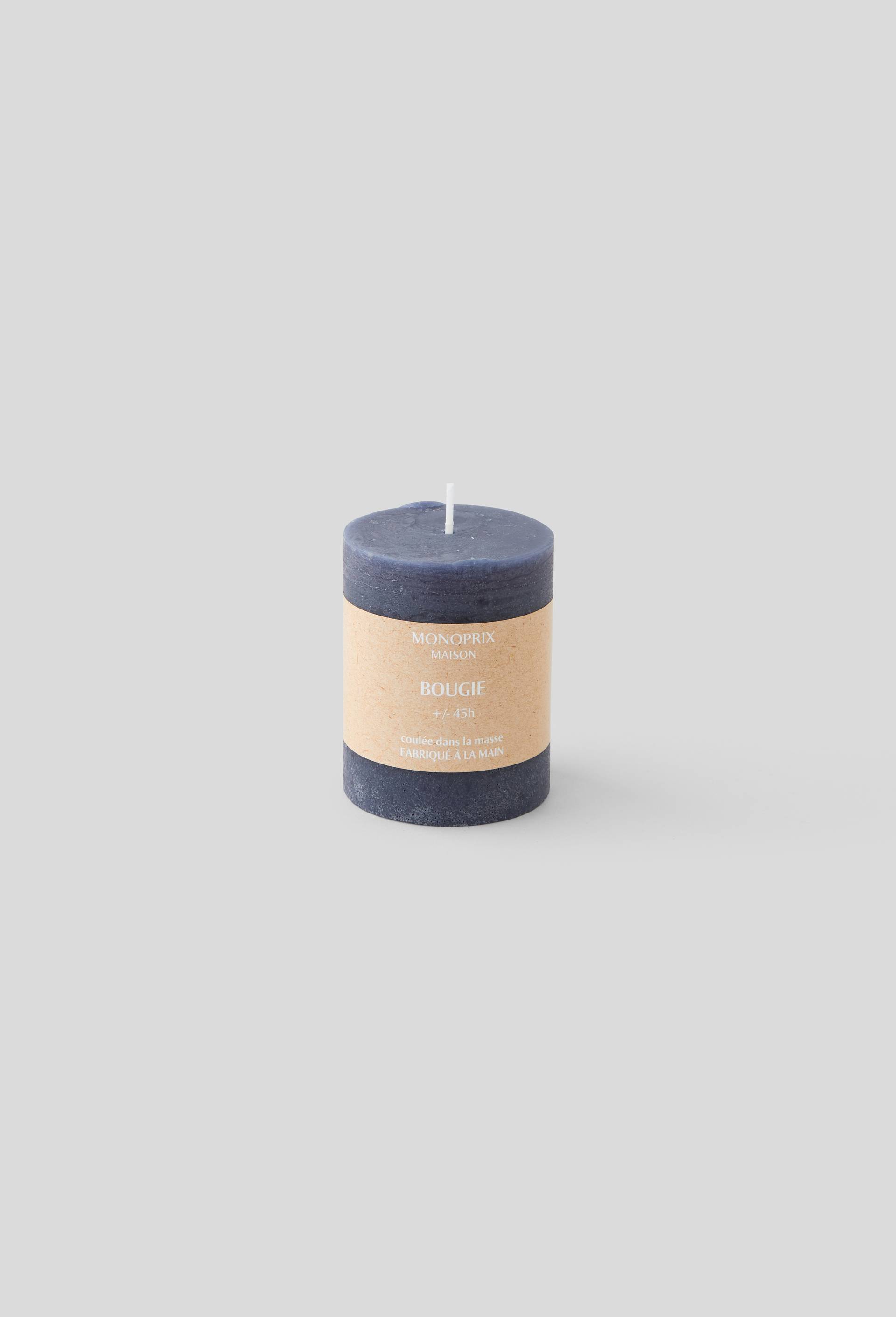 Bougie teintée dans la masse, 7xH9cm, en cire, Gris foncé, swatch image