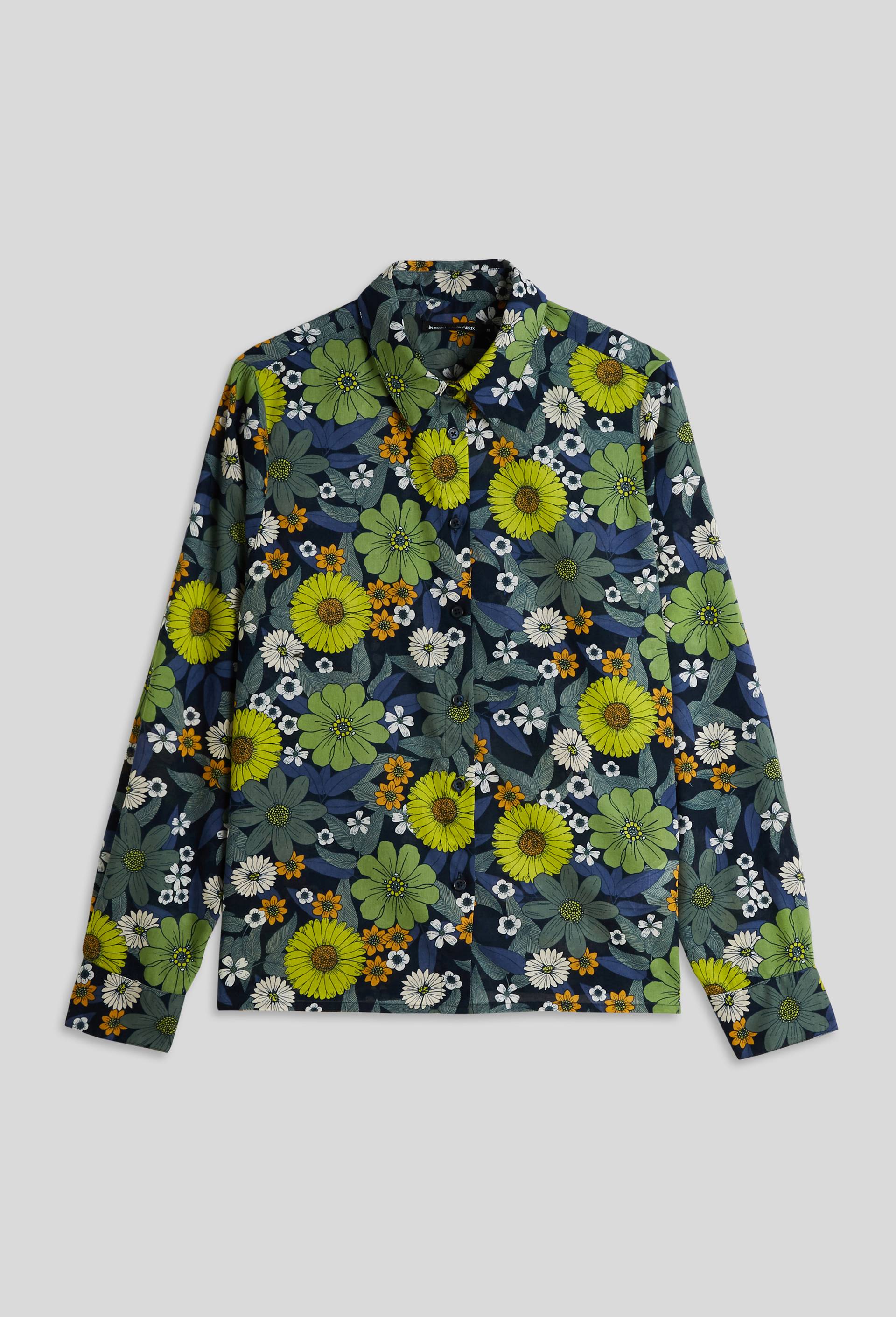 Chemise manches longues en coton BIO, Bleu foncé, large image number 2
