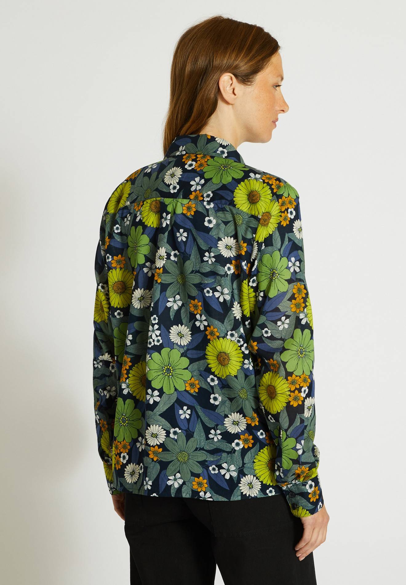 Chemise manches longues en coton BIO, Bleu foncé, large image number 4