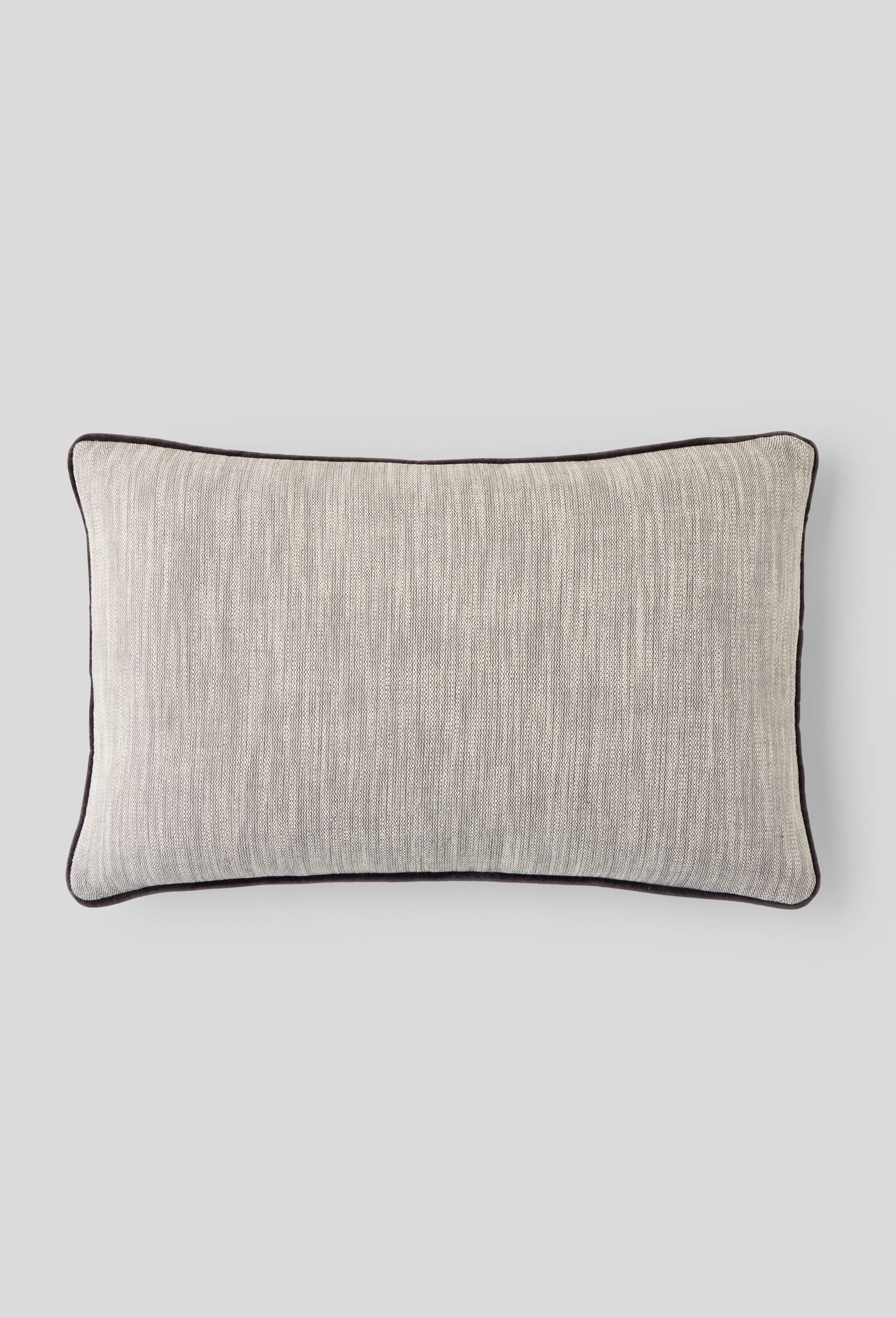 Coussin gris chiné, 40x60cm, coton, Gris foncé, large image number 0