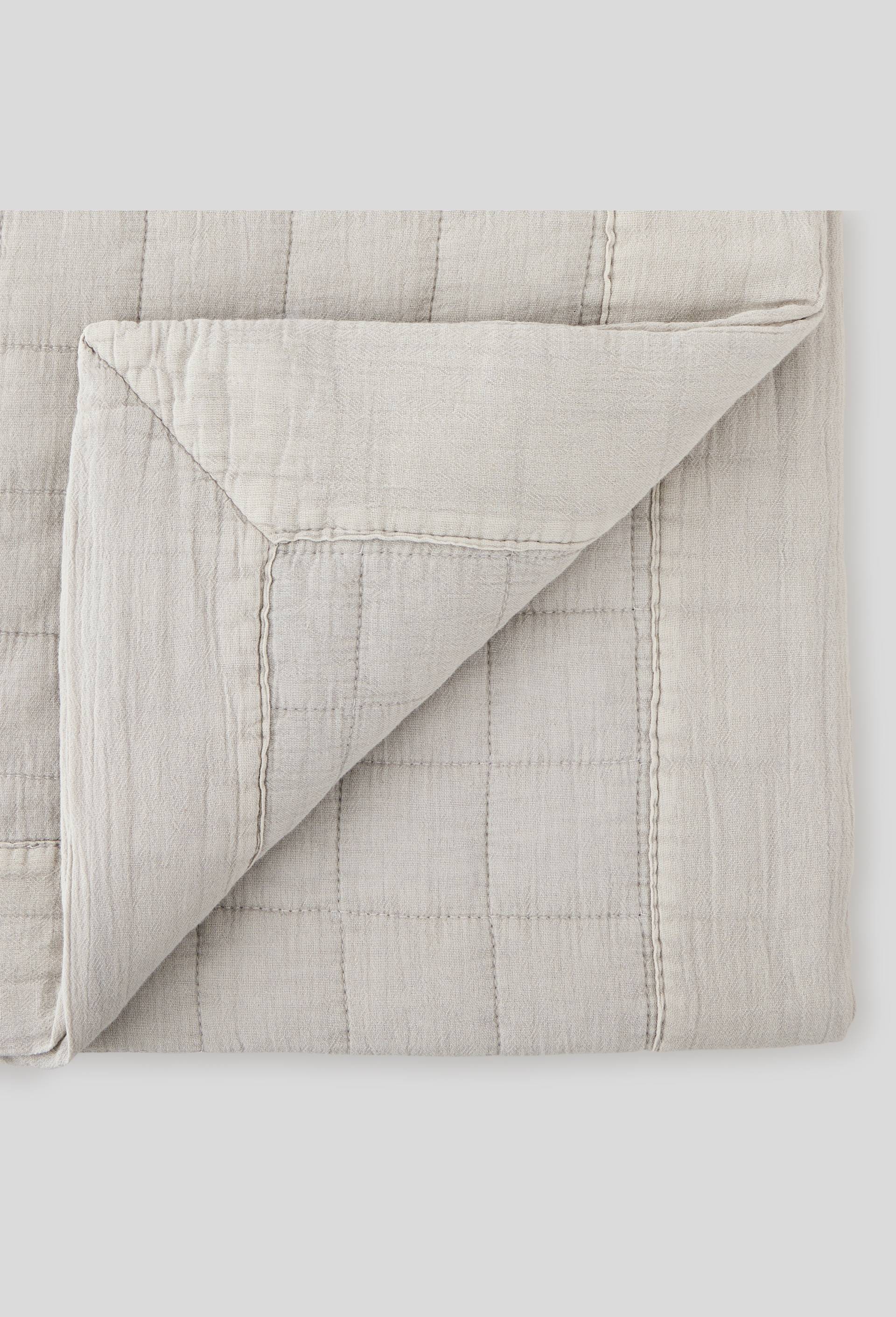 Plaid imprimé, 130x170cm, 100% coton, Gris foncé, large image number 1