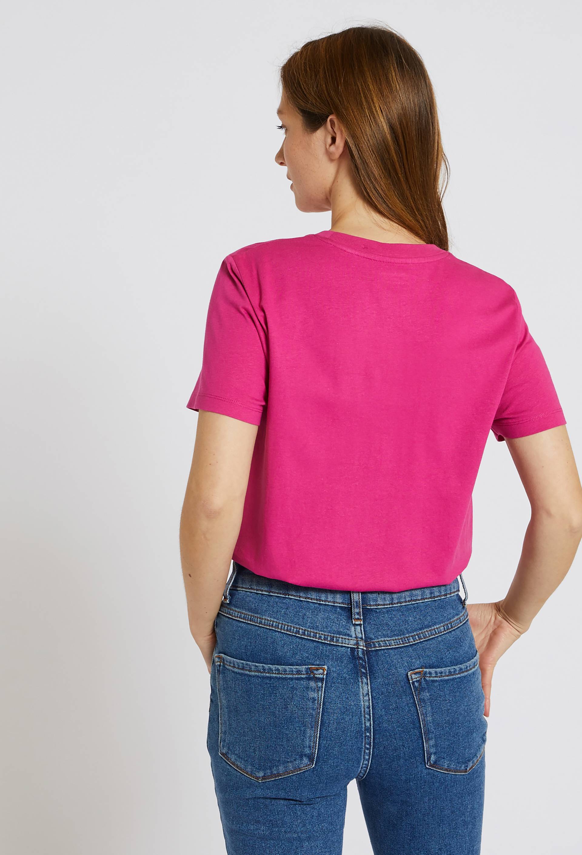 T.shirt imprimé en coton BIO, Rose foncé, large image number 1