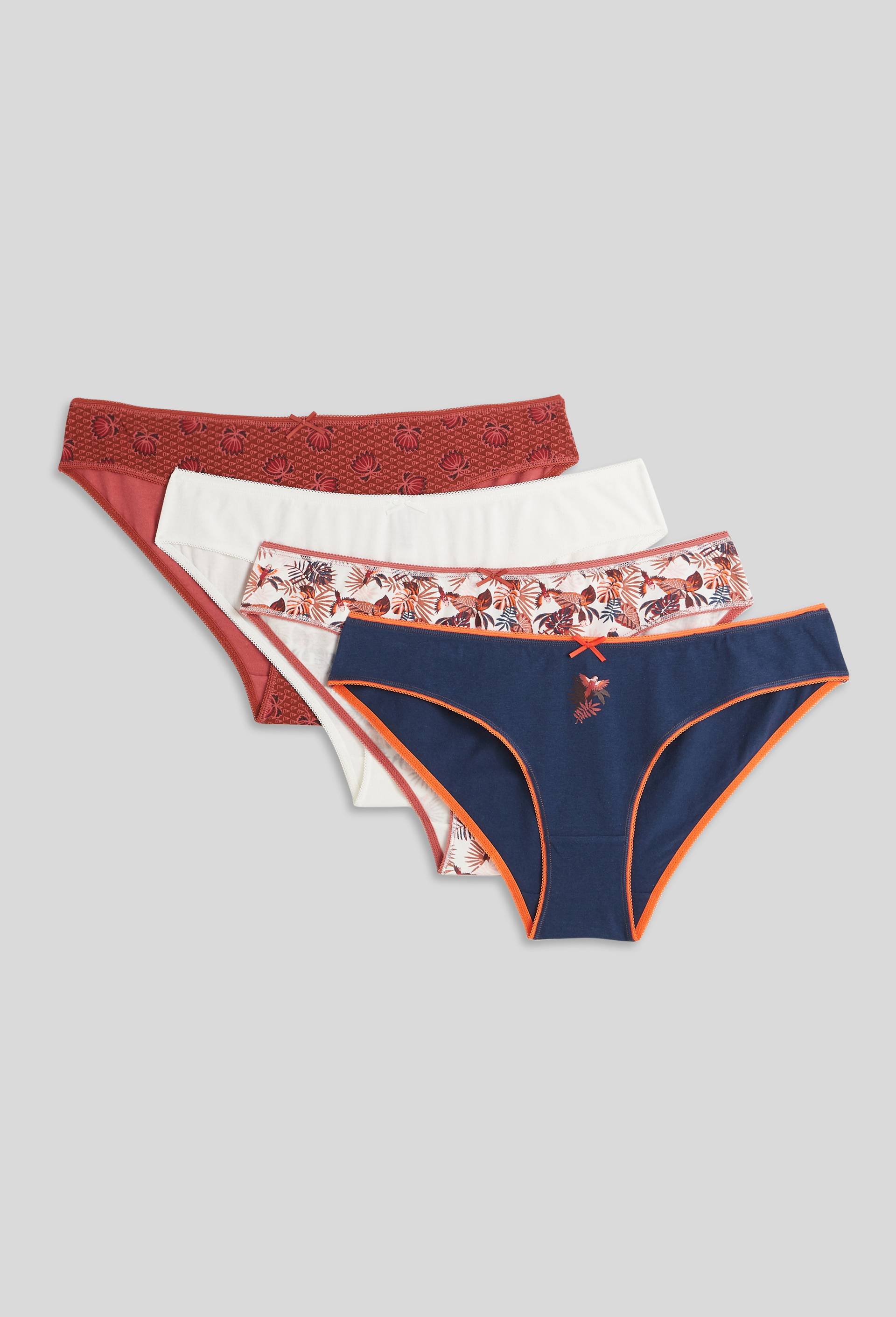 Lot de 4 culottes GARANCE en coton BIO, Oeko-Tex, Rouge foncé, large image number 1