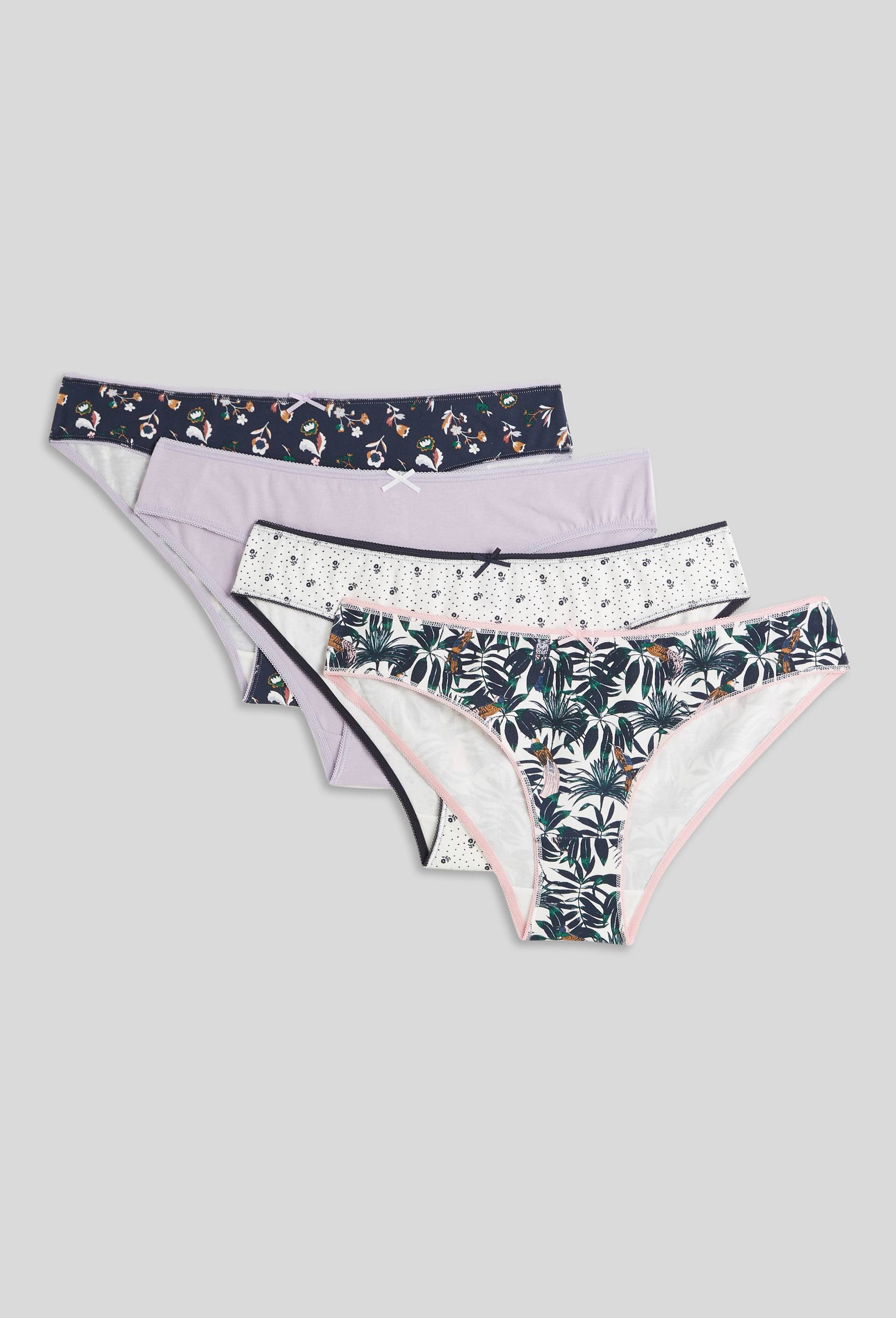 Lot de 4 culottes GARANCE en coton, Oeko-Tex, Bleu foncé, large image number 1.0