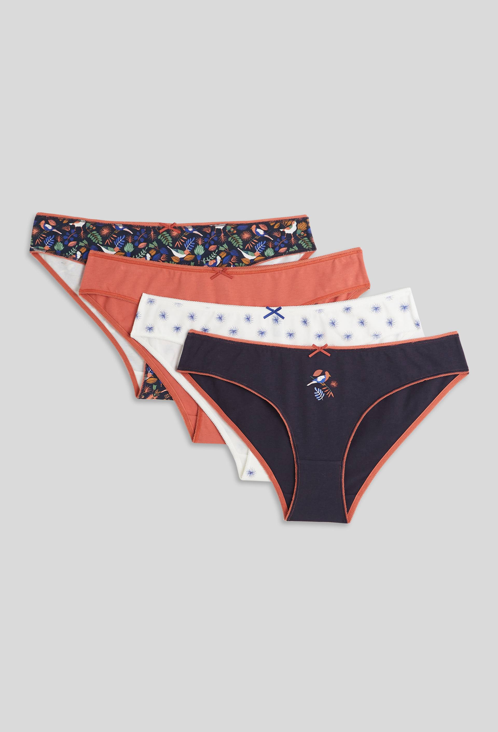 Lot de 4 culottes GARANCE en coton, Oeko-Tex, Rose foncé, large image number 1