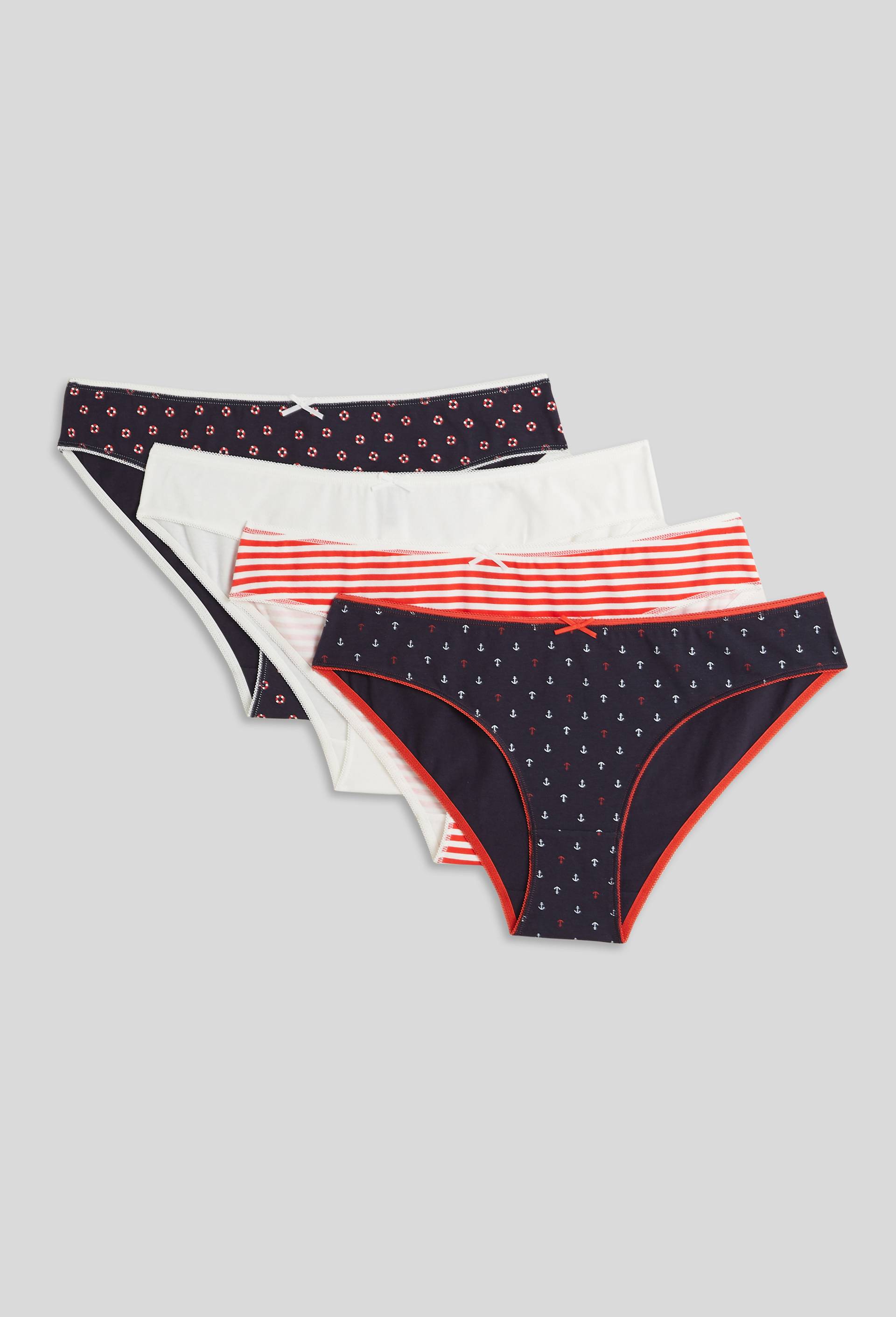 Lot de 4 culottes GARANCE en coton BIO, Oeko-Tex, Bleu foncé, large image number 1
