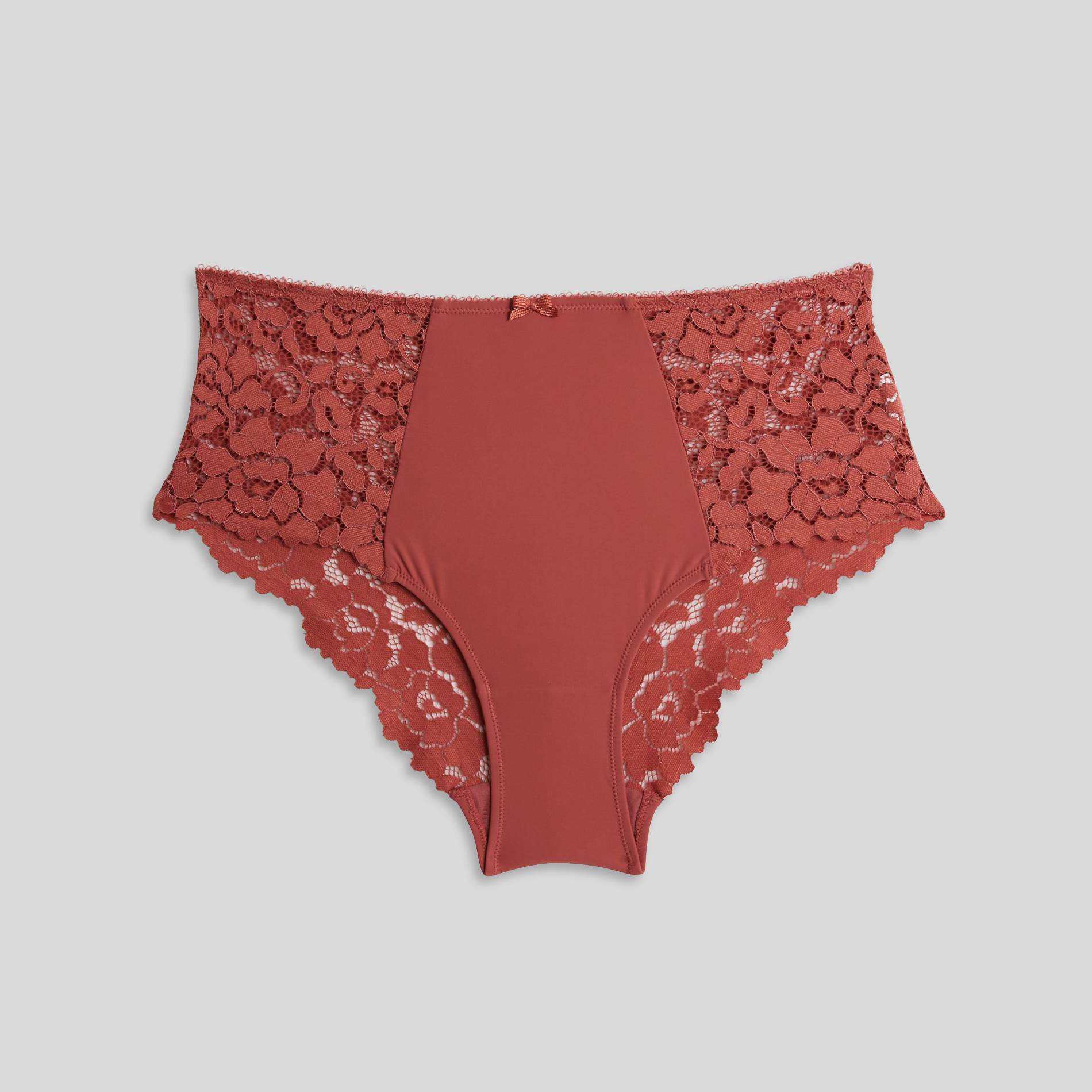 Culotte taille haute CAMILLE en dentelle, Oeko-Tex, Rose foncé, large image number 0.0