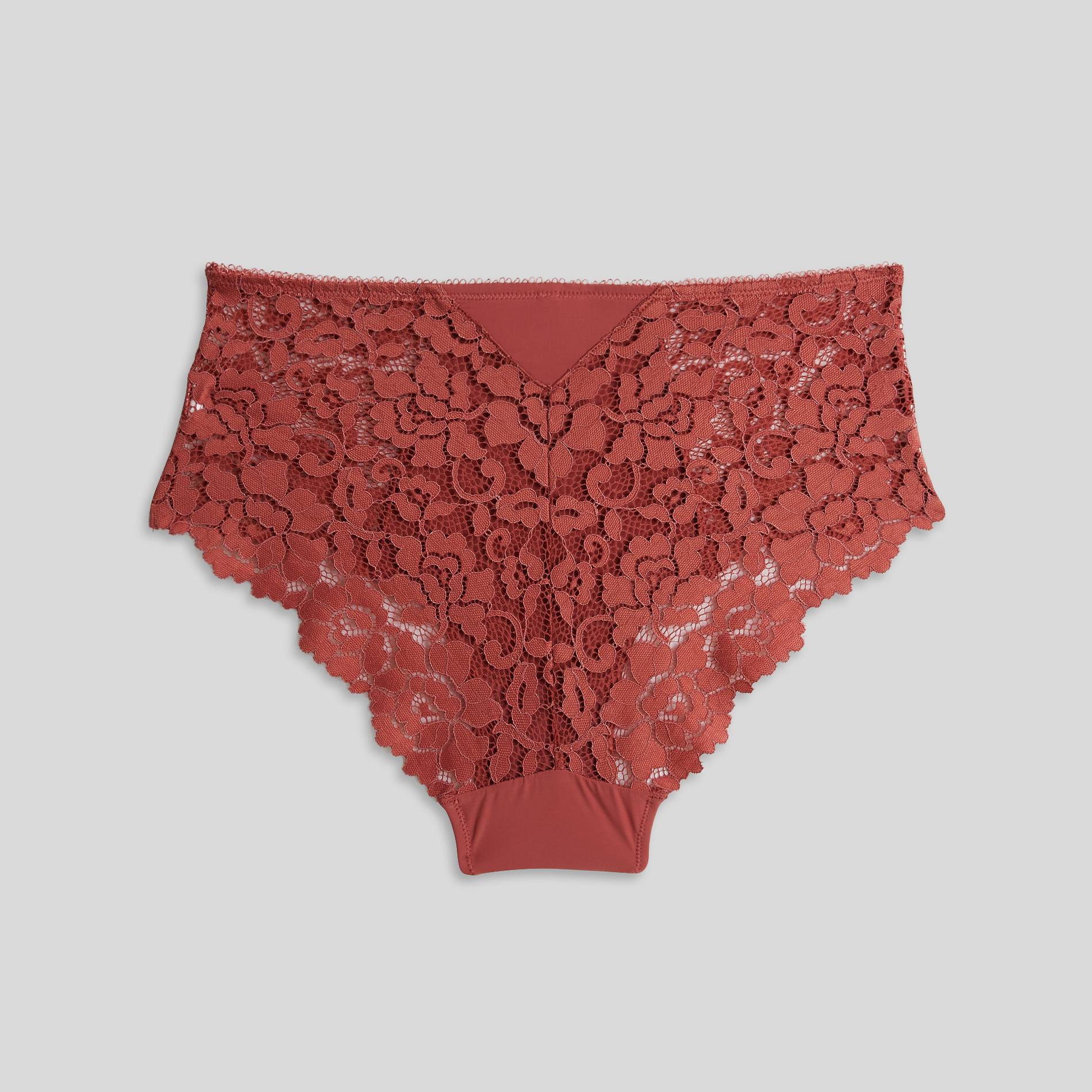 Culotte taille haute CAMILLE en dentelle, Oeko-Tex, Rose foncé, large image number 1.0