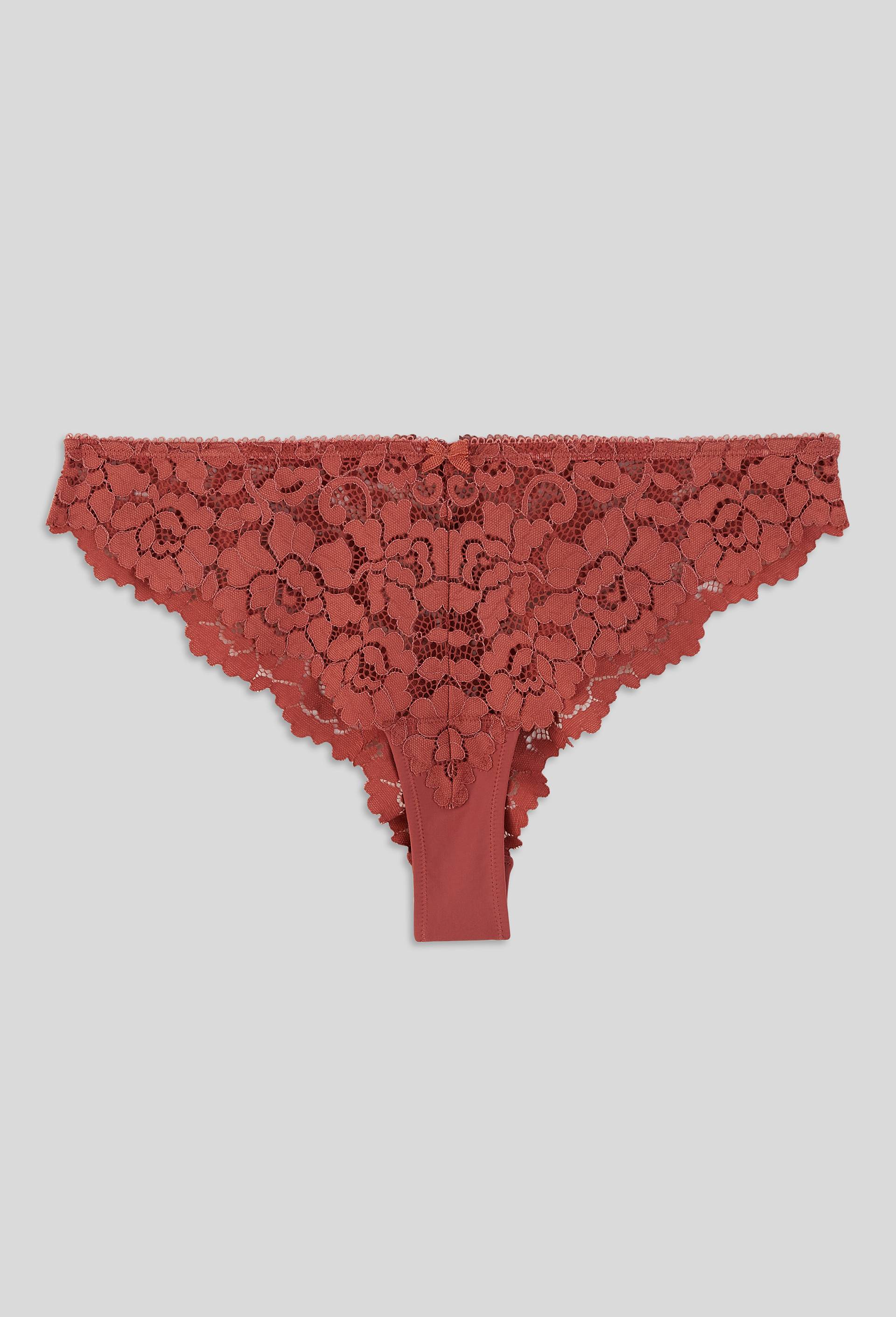 Tanga CAMILLE en dentelle, Rose foncé, large image number 0.0
