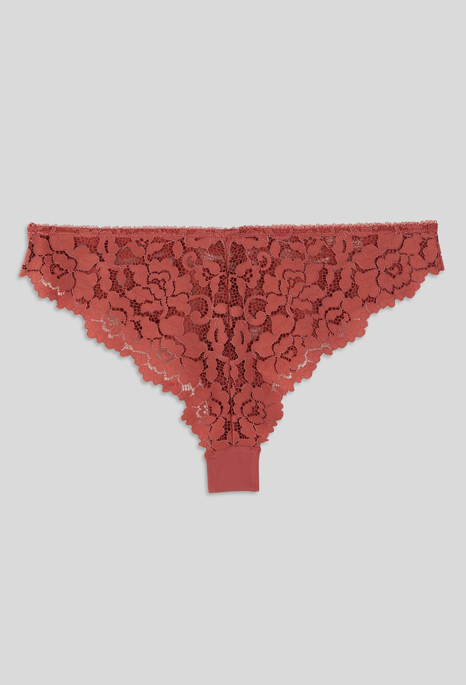 Tanga CAMILLE en dentelle, Rose foncé, large image number 1