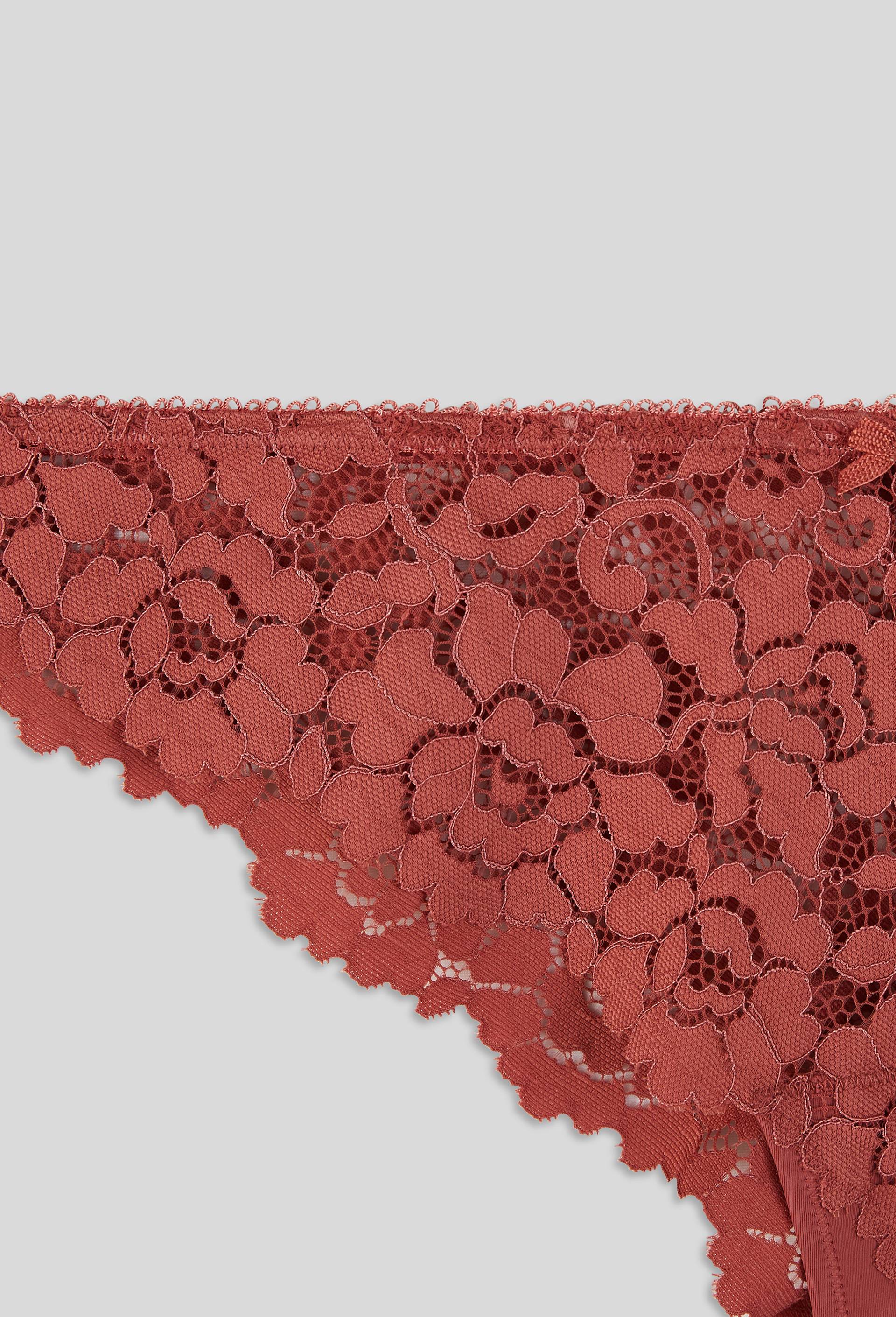 Tanga CAMILLE en dentelle, Rose foncé, large image number 2.0