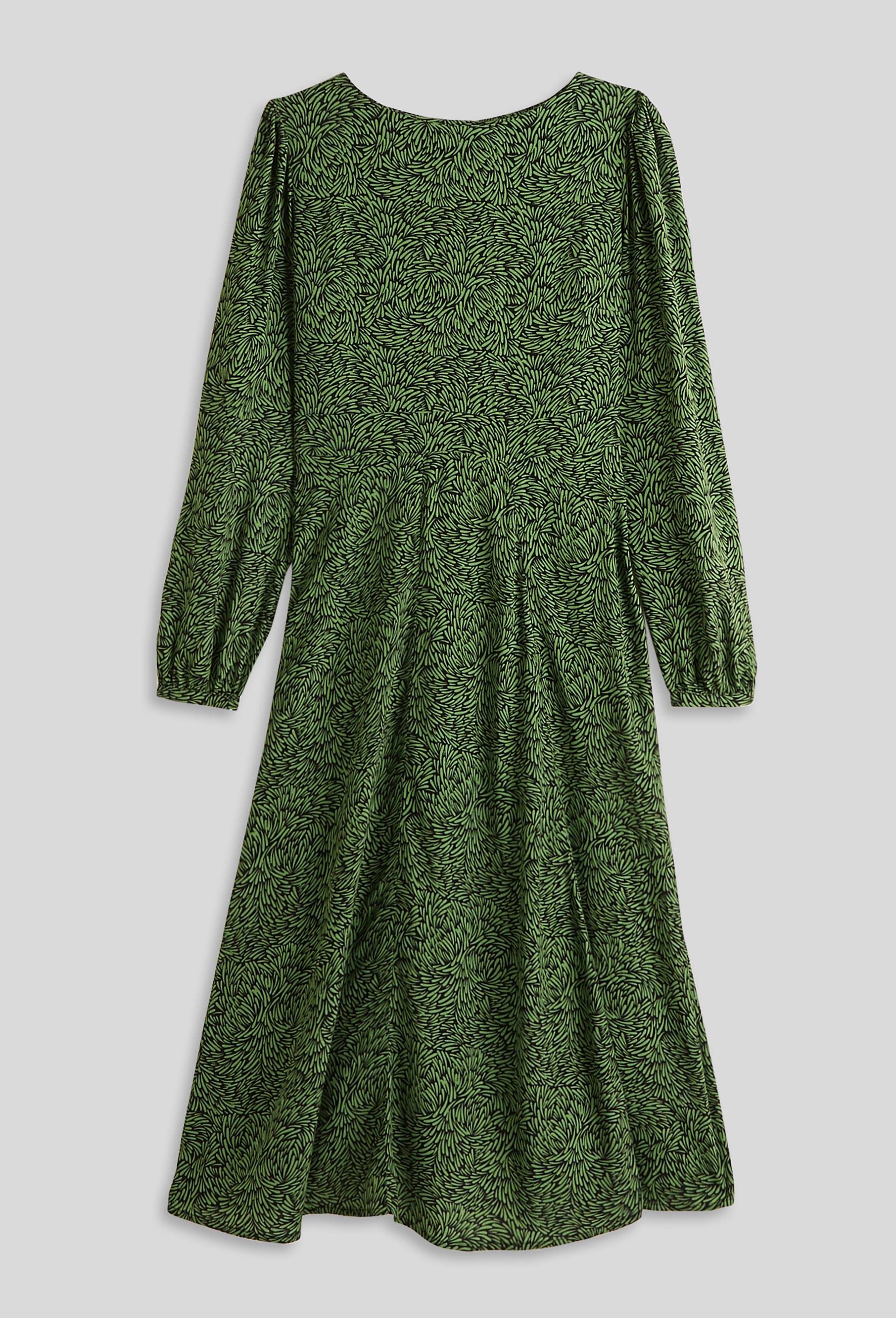 Robe fluide cintrée imprimée, ECO VERO, Noir, large image number 2.0