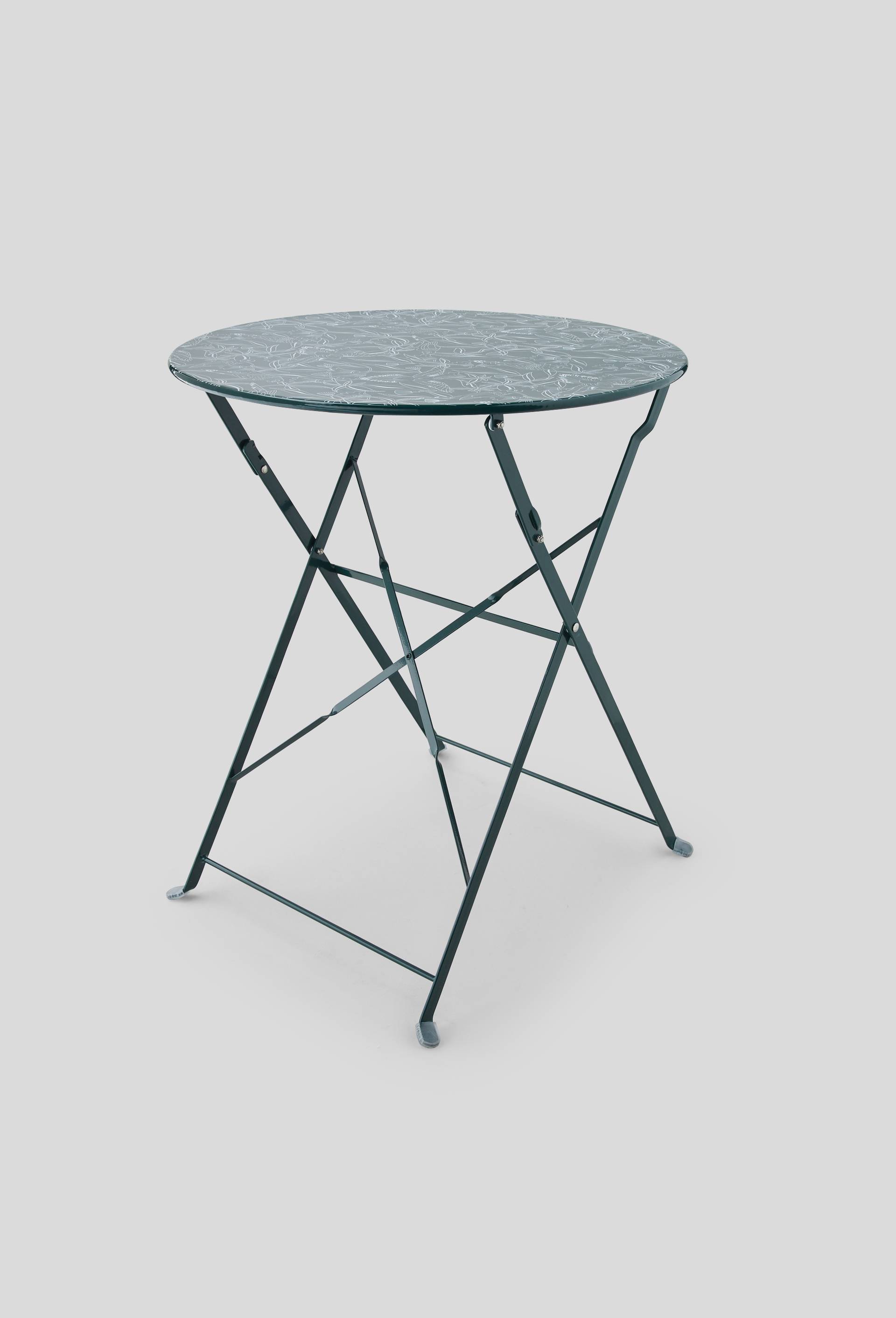Table pliante ronde, 60xH70cm, en métal, Blanc, large image number 0