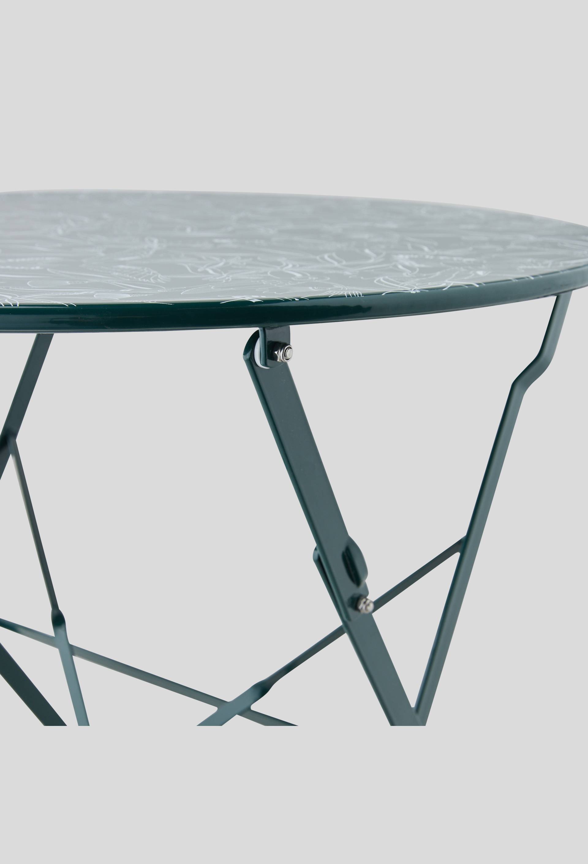 Table pliante ronde, 60xH70cm, en métal, Blanc, large image number 1