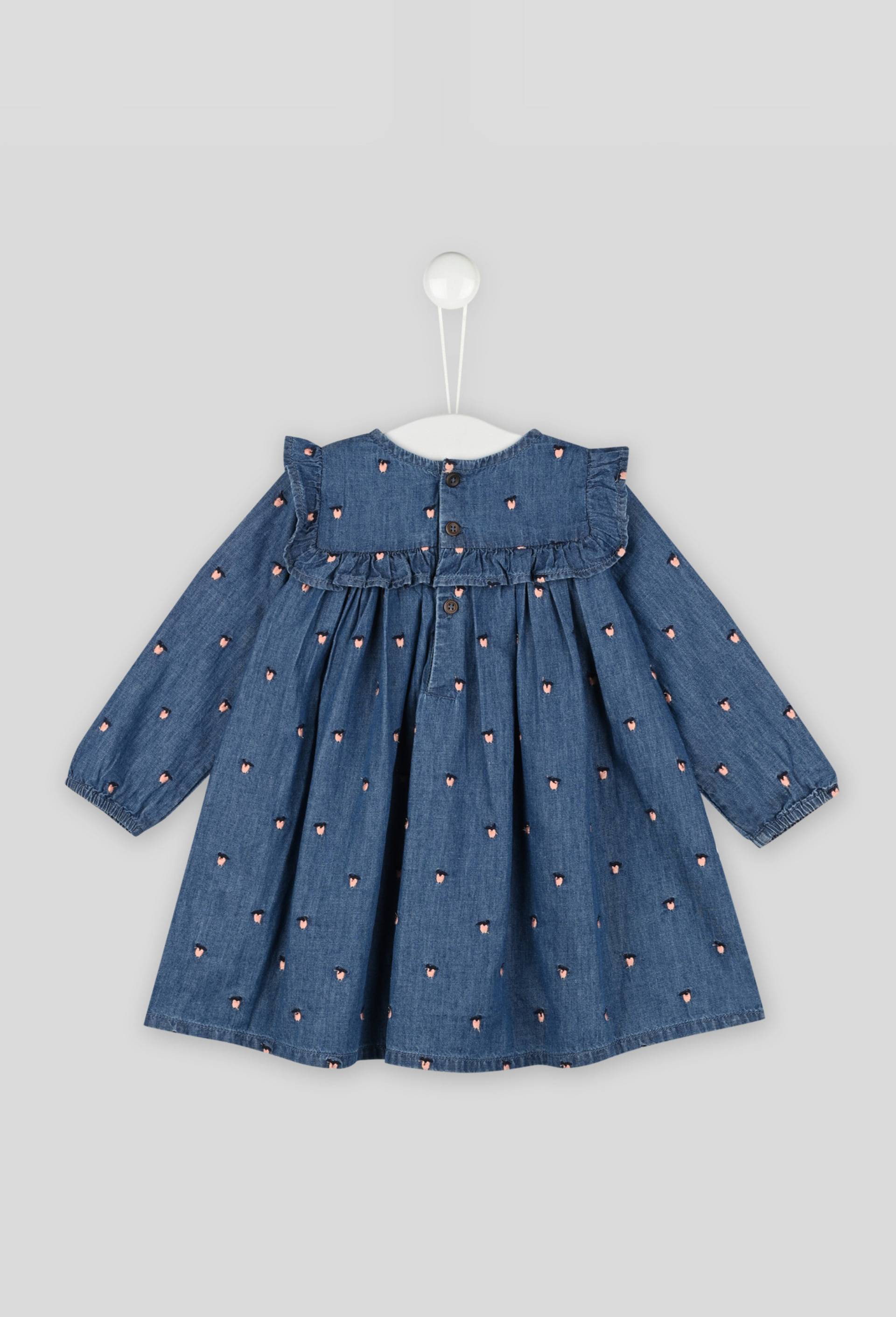 Robe en chambray brodée OEKOTEX, Bleu clair, large image number 1.0