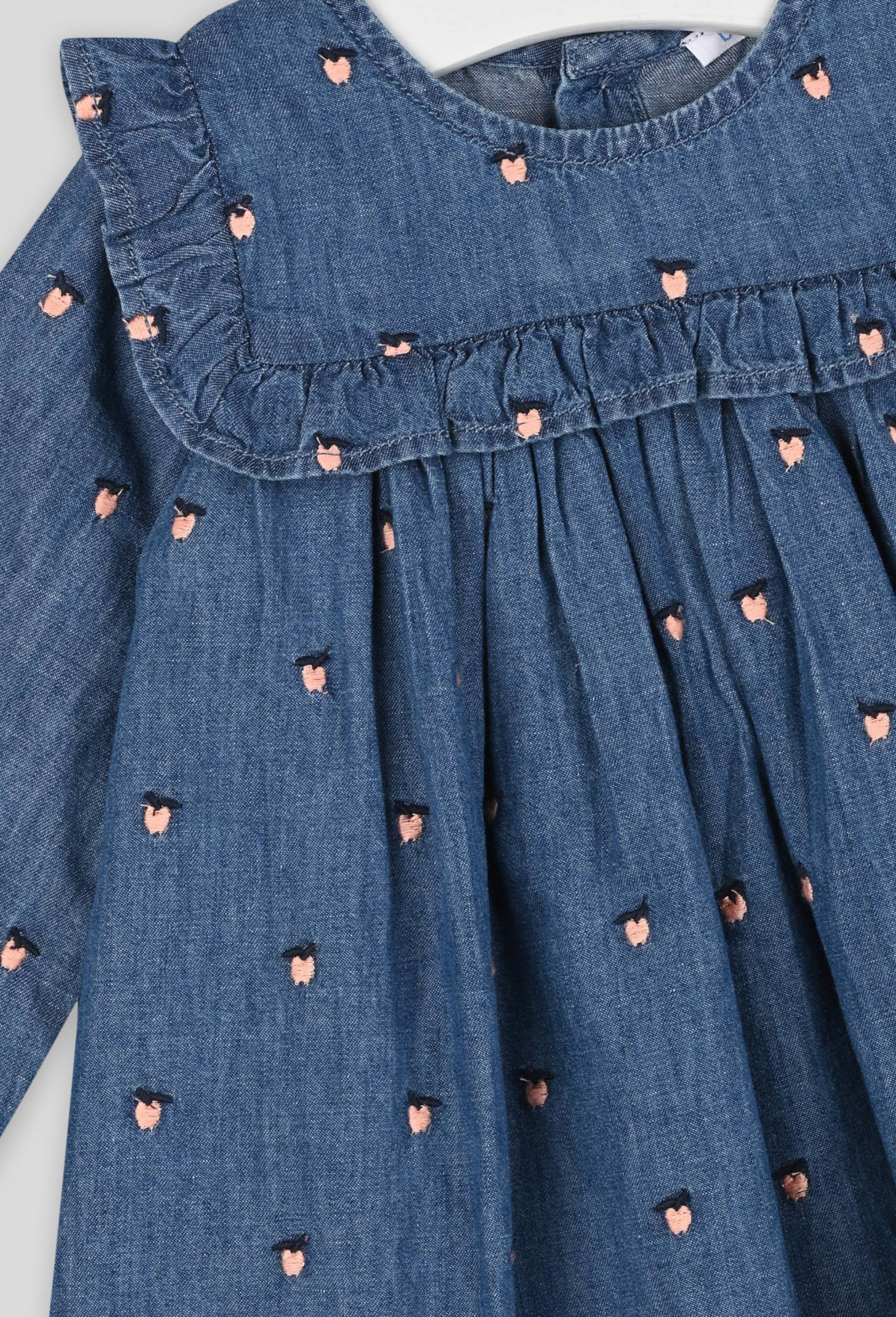Robe en chambray brodée OEKOTEX, Bleu clair, large image number 2