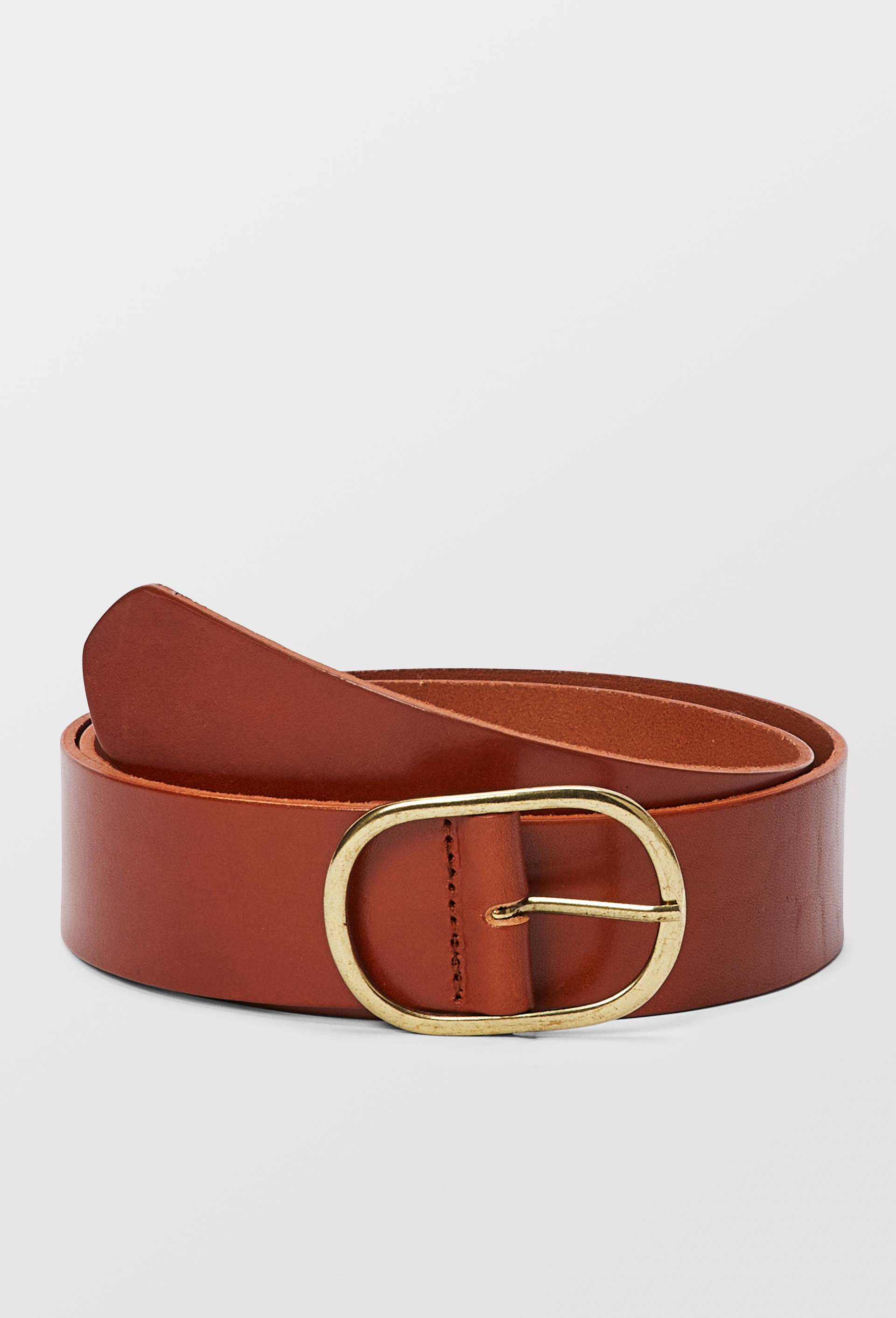 Ceinture 4 cm en cuir, Beige, large image number 0