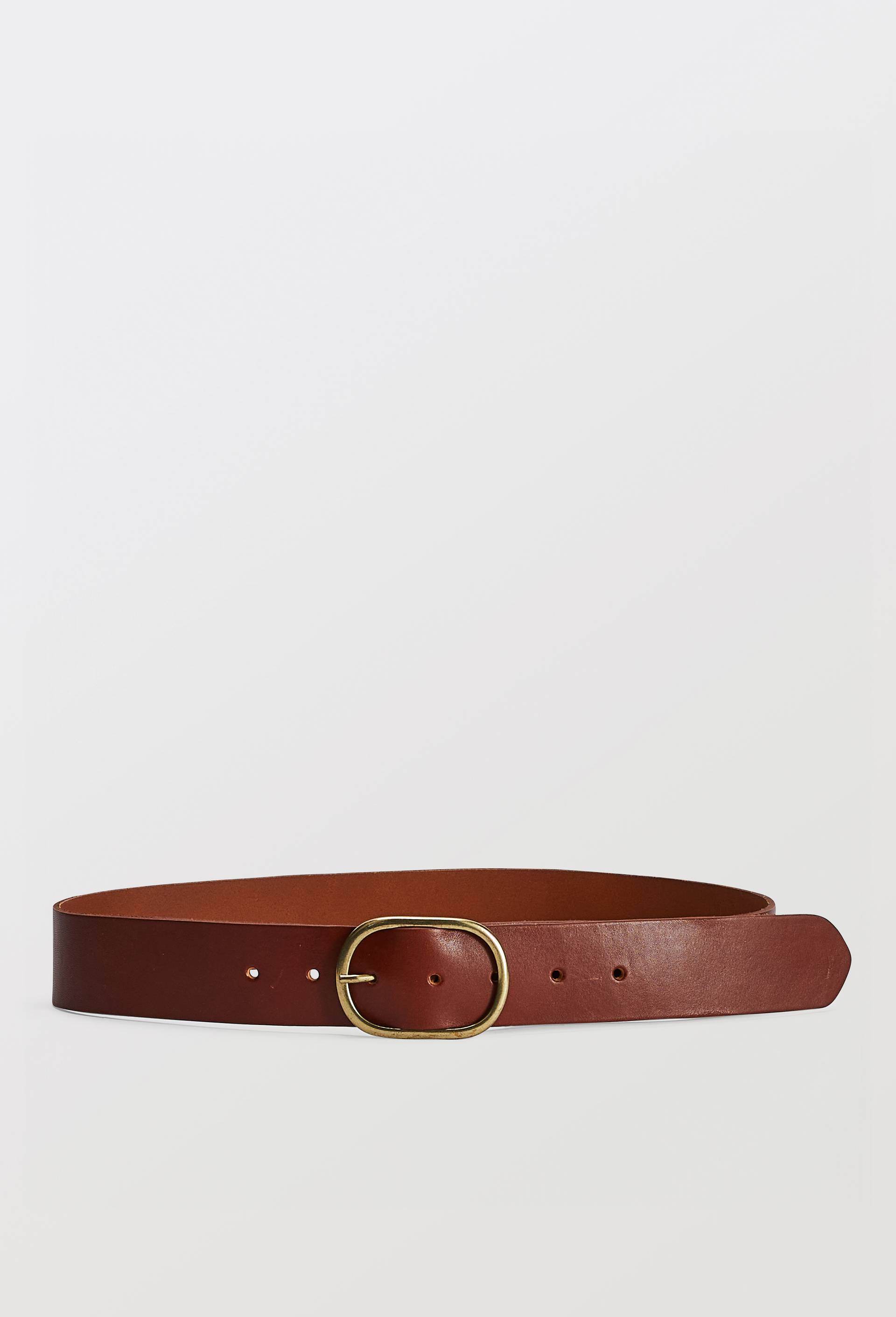 Ceinture 4 cm en cuir, Beige, large image number 0