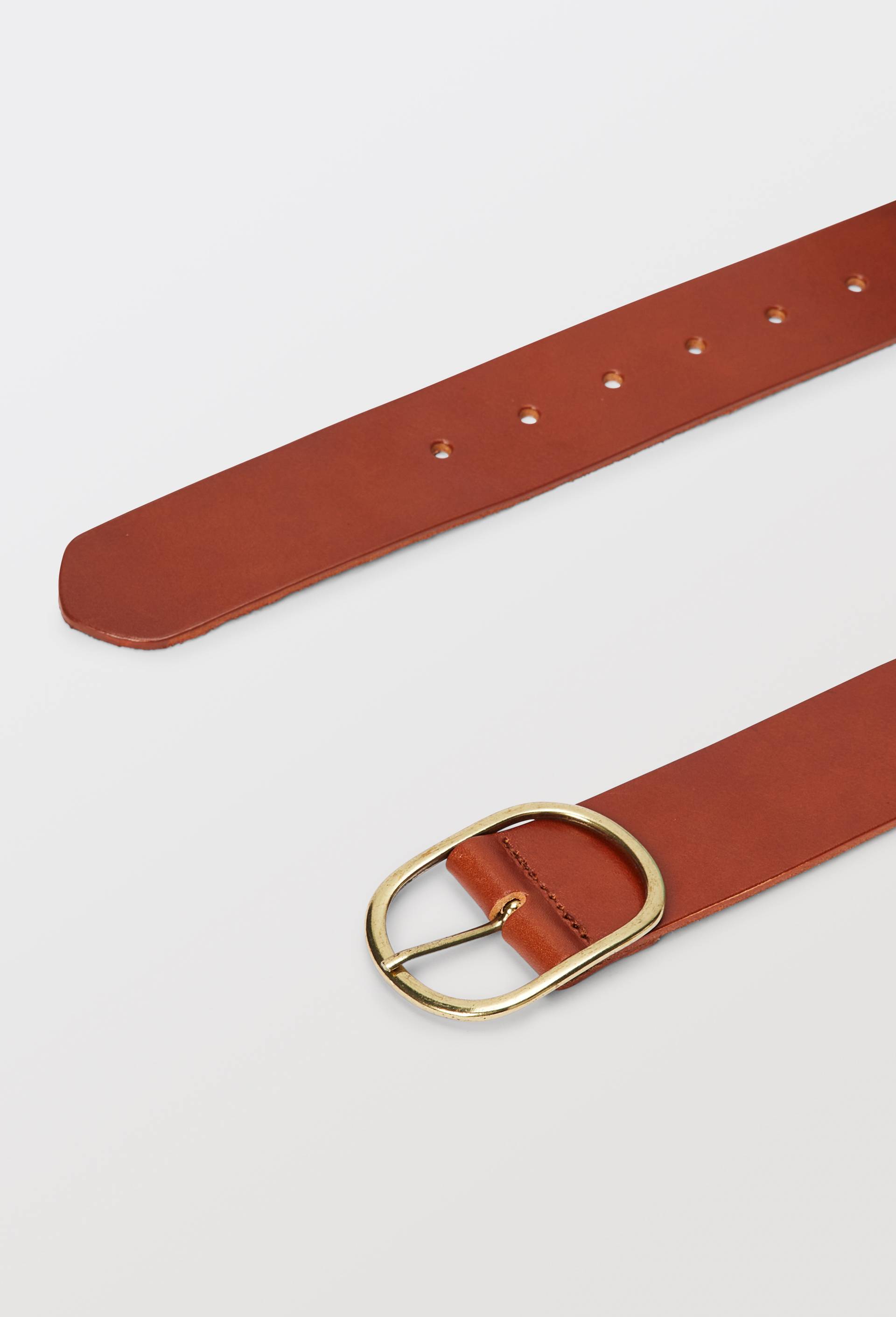 Ceinture 4 cm en cuir, Beige, large image number 1
