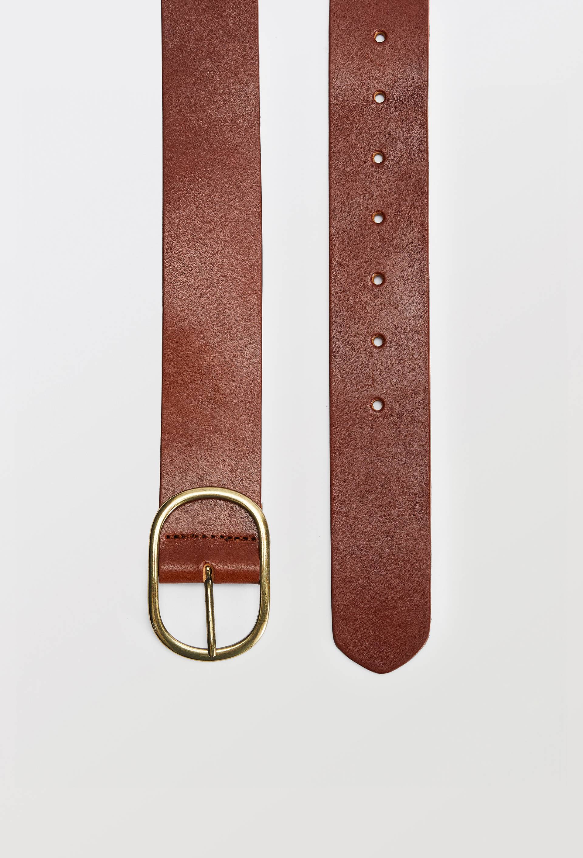 Ceinture 4 cm en cuir, Beige, large image number 1