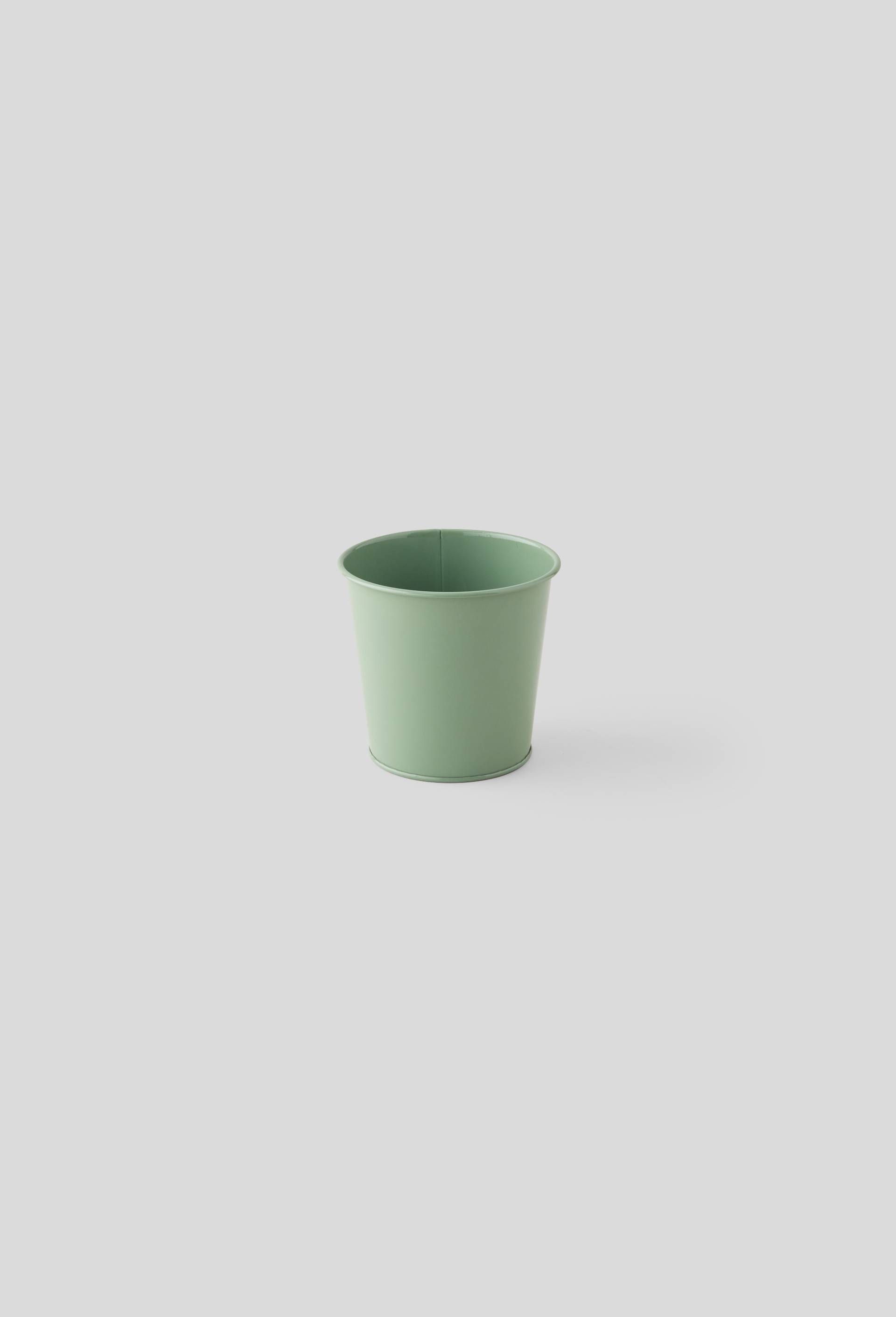 Cache-pot, 13x12cm, en métal, Vert, swatch image