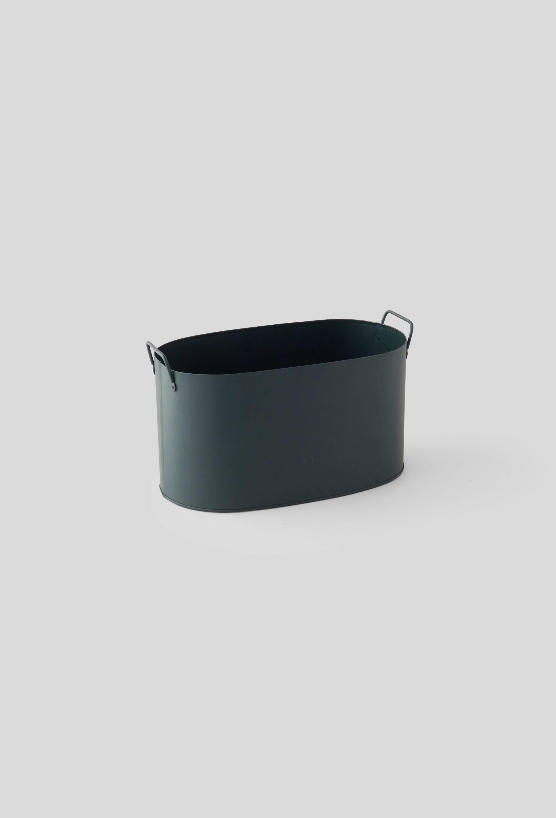 Mini  jardinière 30x17x17cm, en métal mat, Vert foncé, large image number 0.0