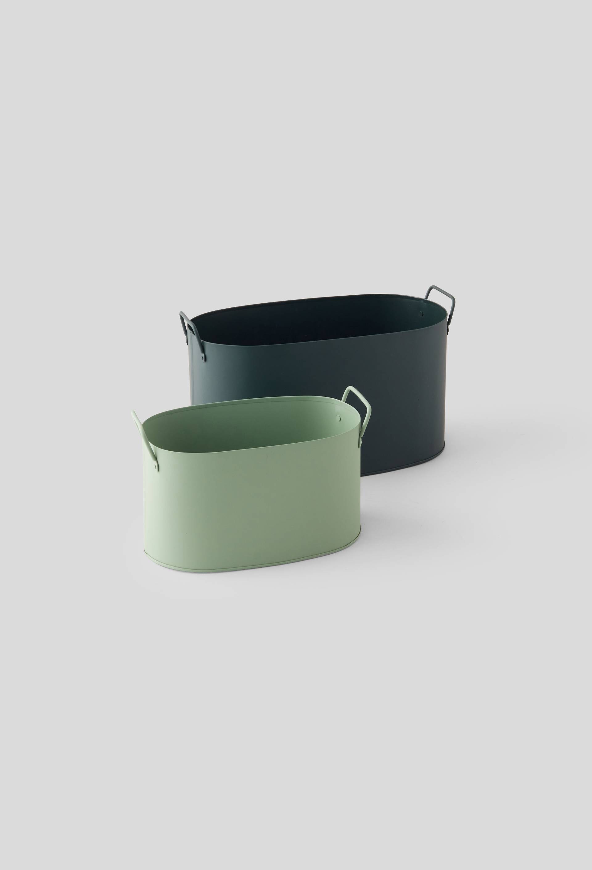 Mini  jardinière 30x17x17cm, en métal mat, Vert foncé, large image number 1.0