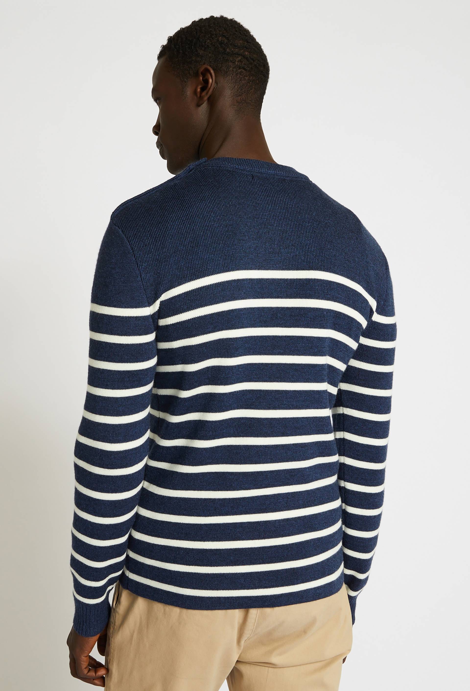 Pull marinière contenant de la laine, Oeko-tex, Bleu foncé, large image number 1