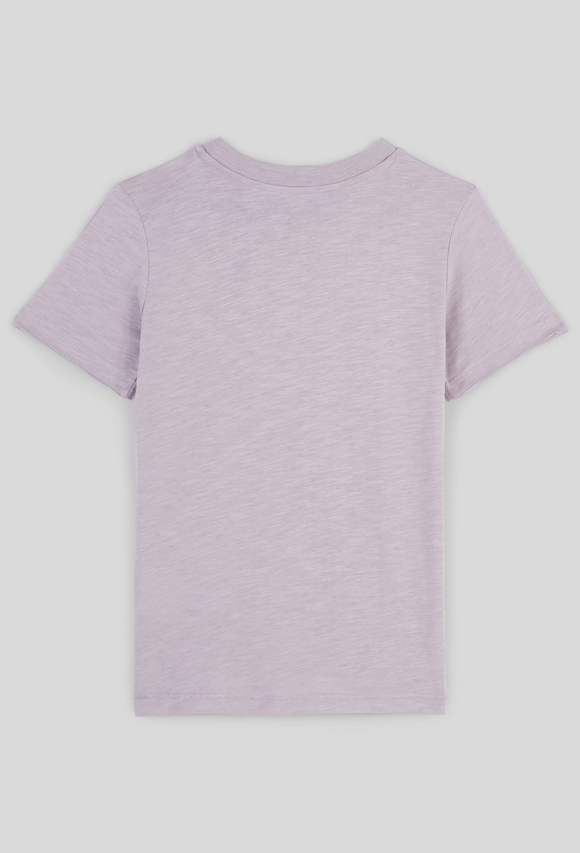 T-shirt manches courtes uni poche poitrine en coton BIO, Violet, large image number 1.0