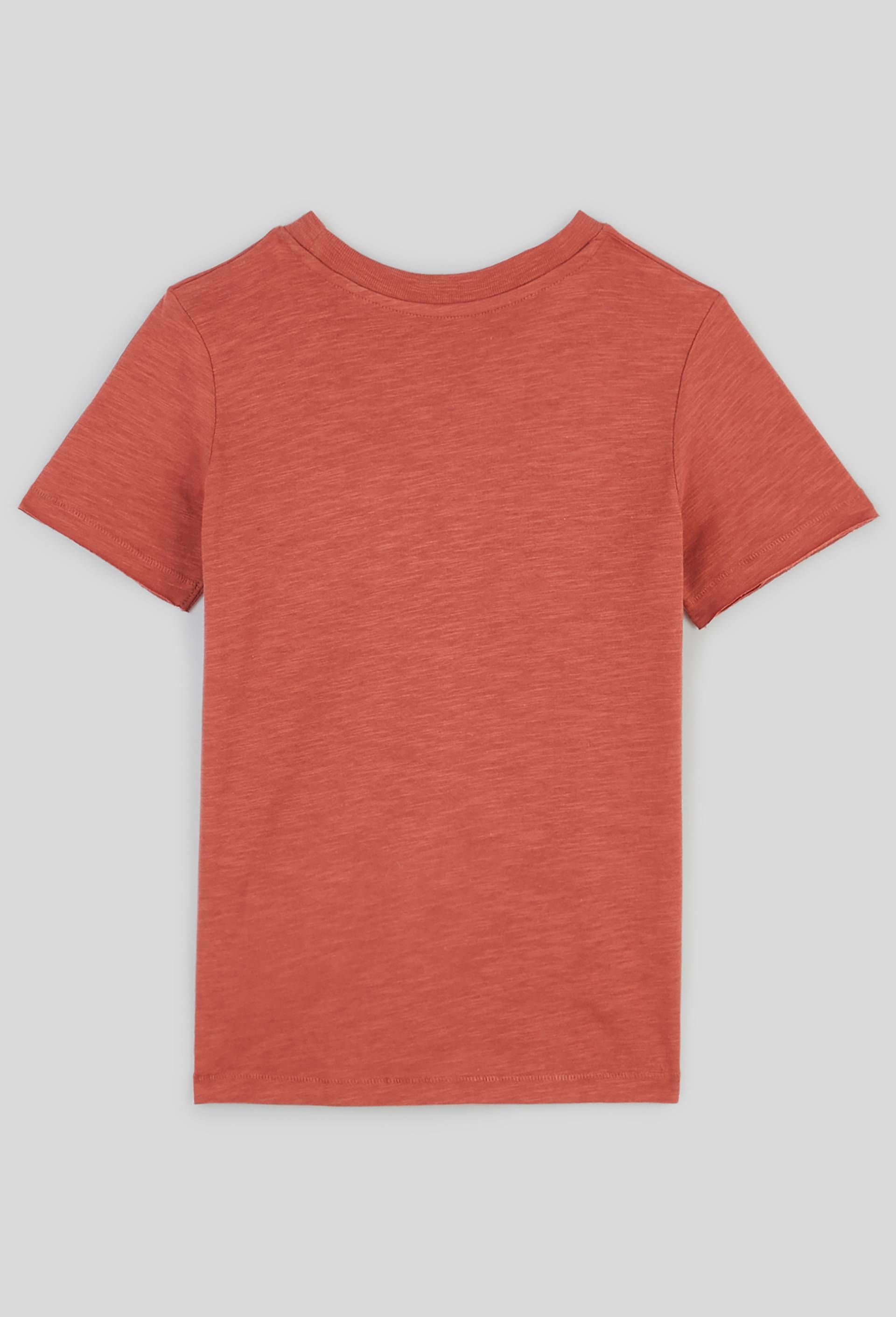 T-shirt manches courtes uni poche poitrine en coton BIO, Rouge foncé, large image number 1