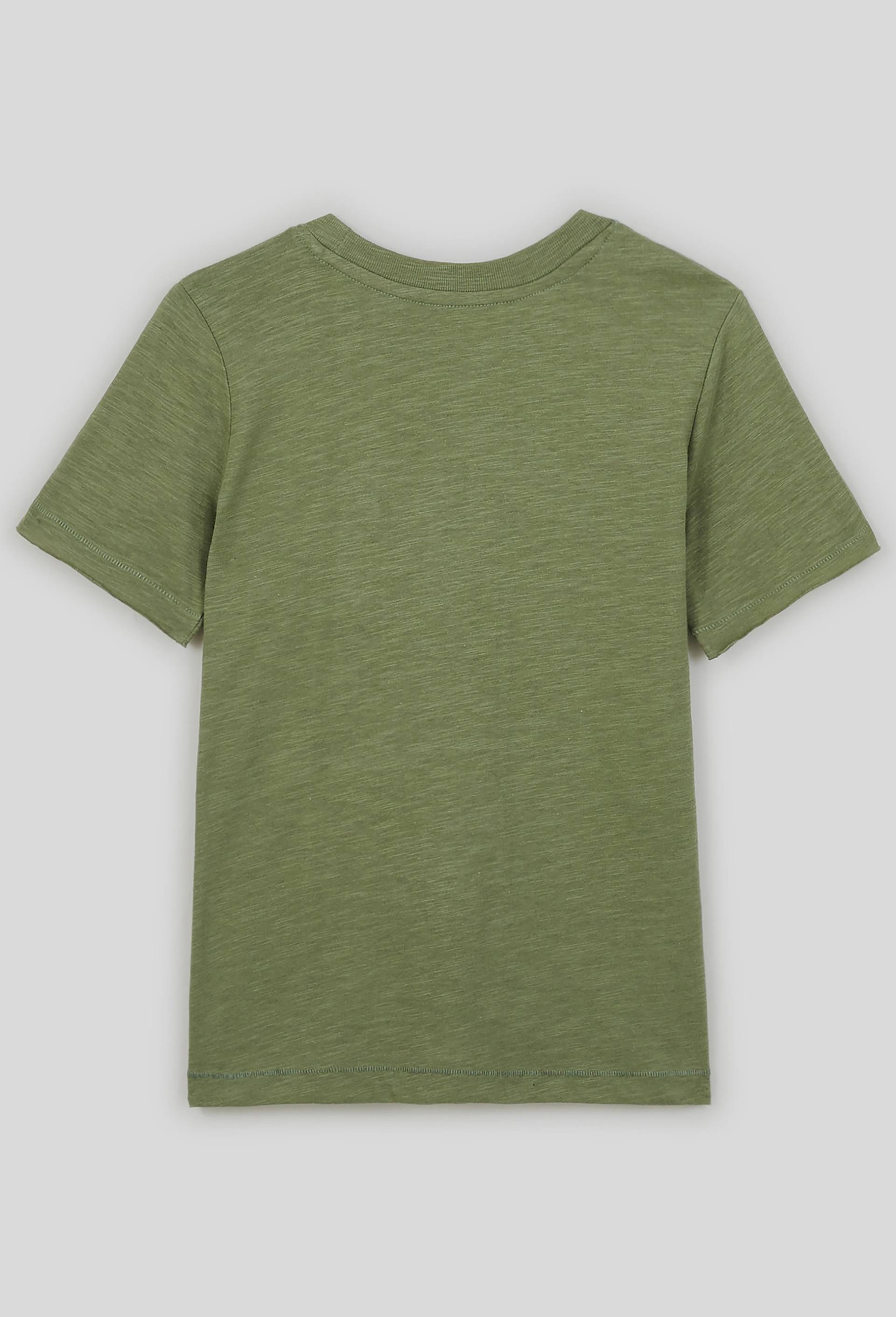 T-shirt manches courtes uni poche poitrine en coton BIO, Vert, large image number 1.0