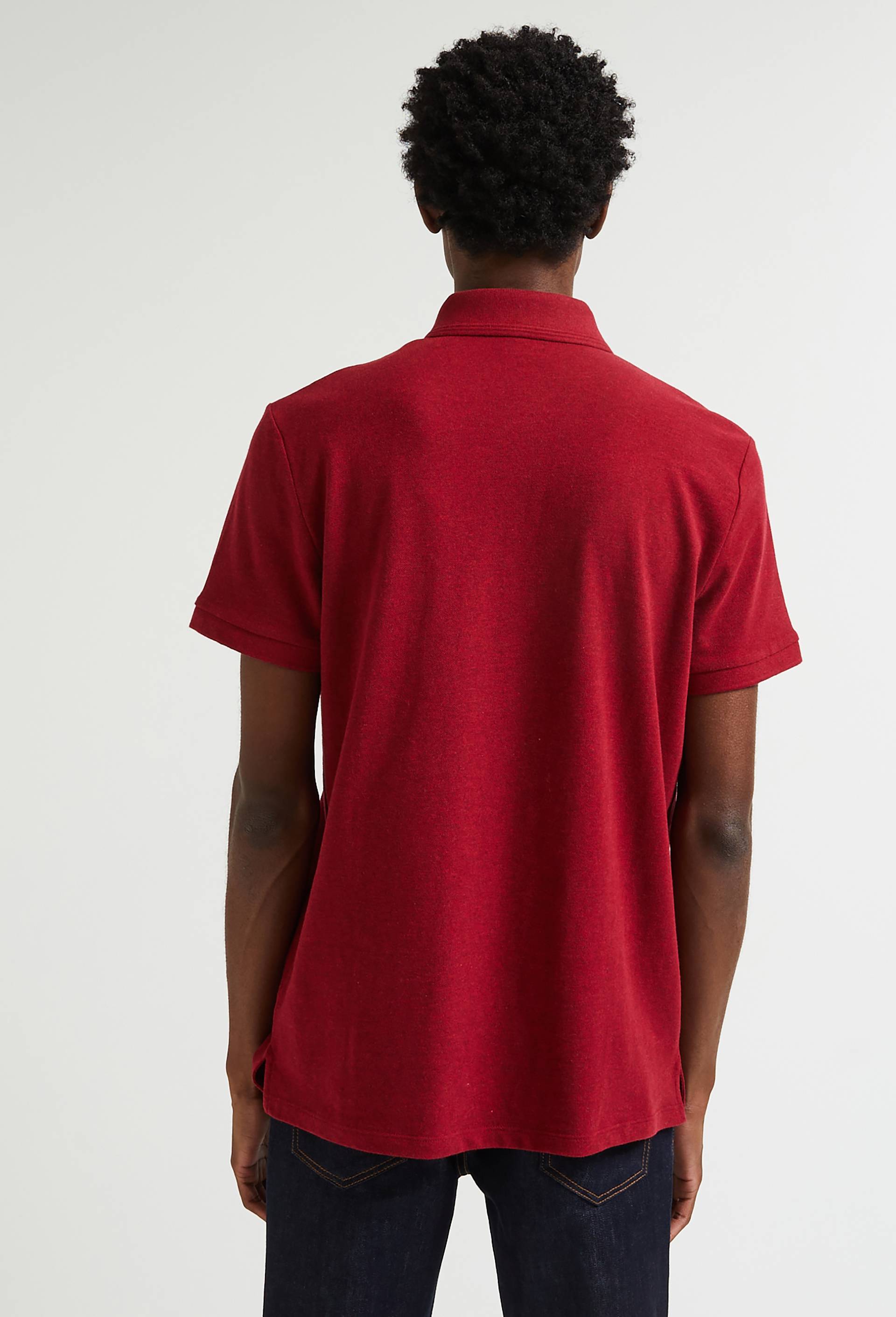 Polo piqué manches courtes en coton BIO, Rouge foncé, large image number 1.0