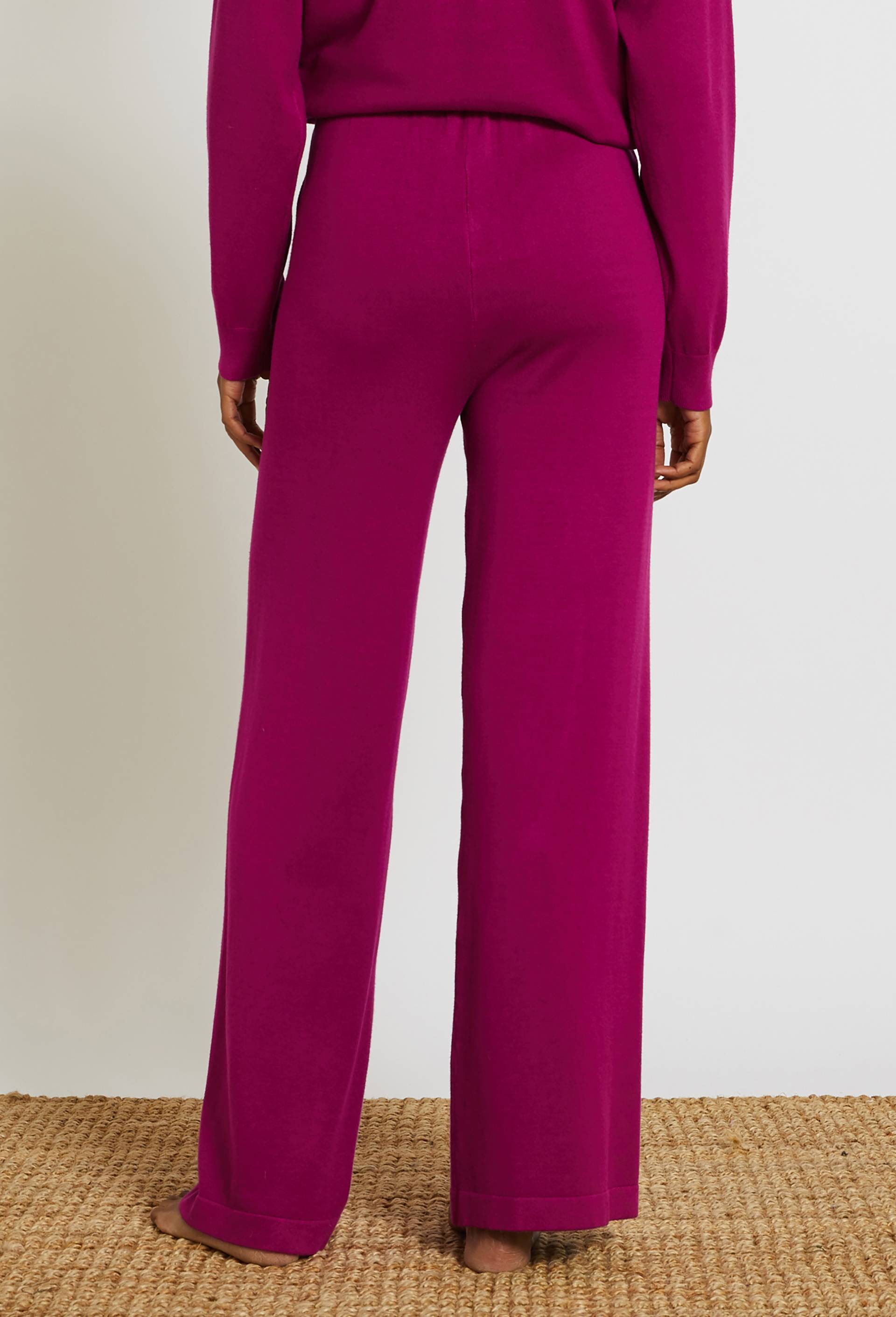Pantalon large en maille, Oeko-tex, Violet foncé, large image number 1