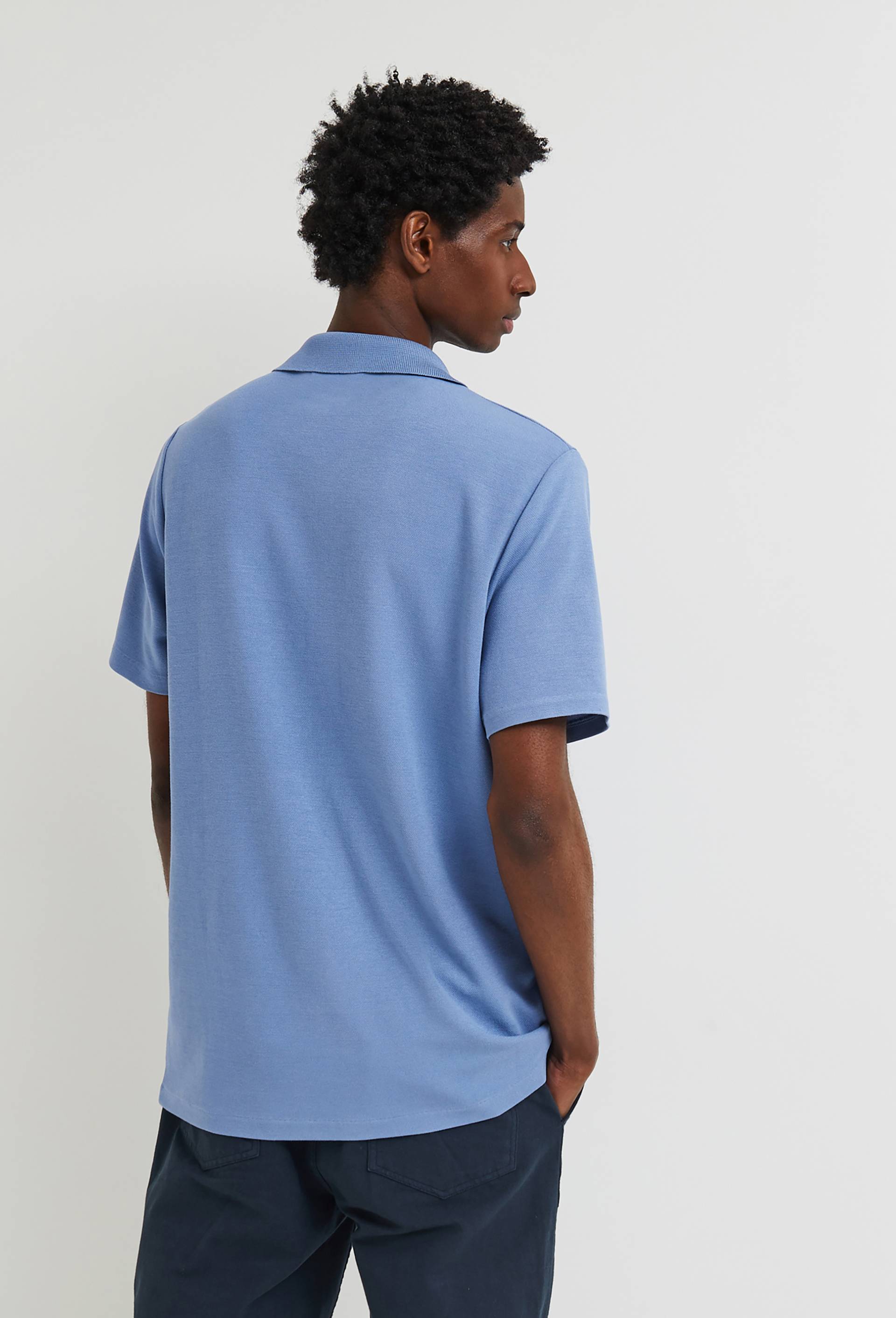Polo manches courtes en viscose, Bleu, large image number 1