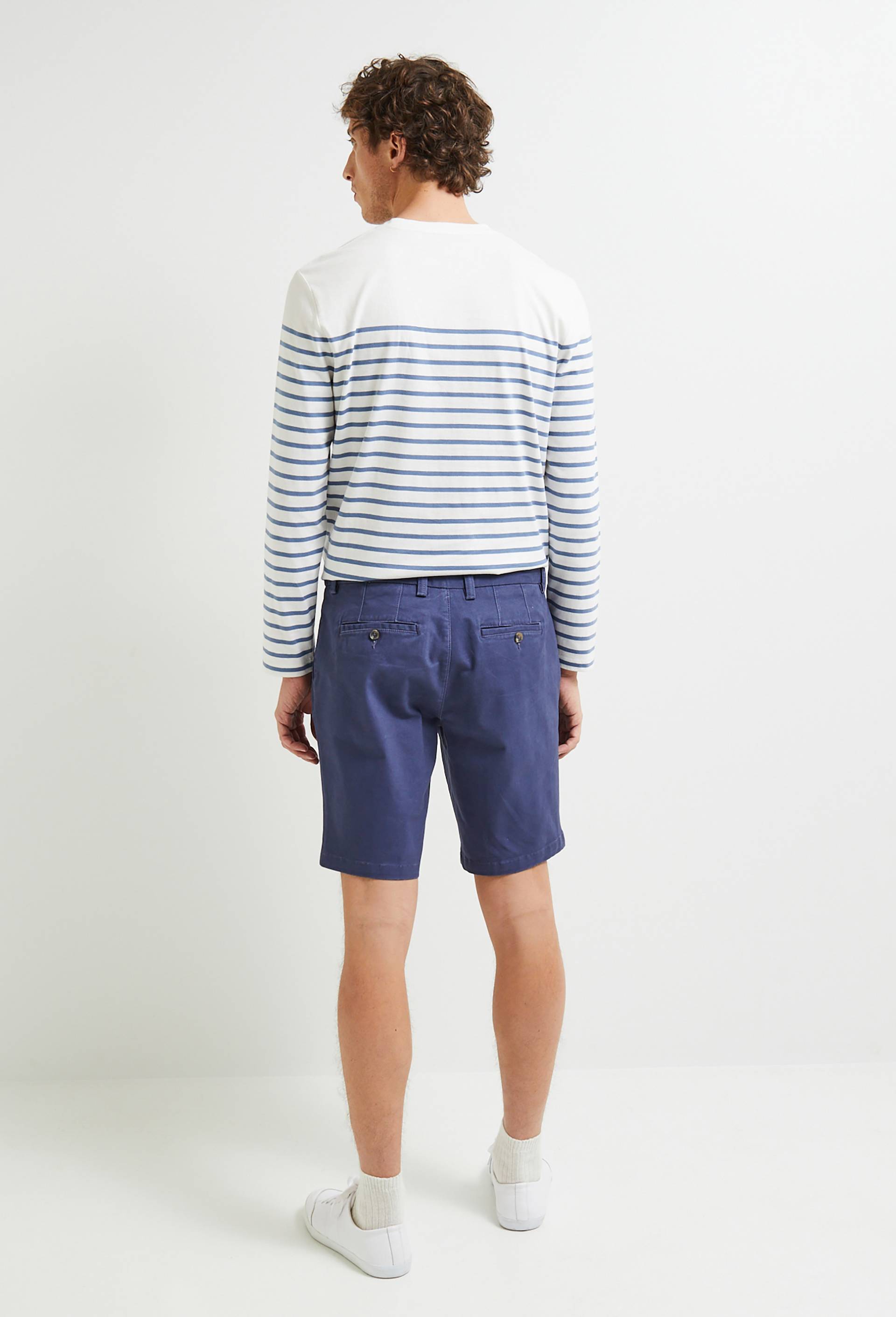 Bermuda straight en coton GOTS, Bleu foncé, large image number 1